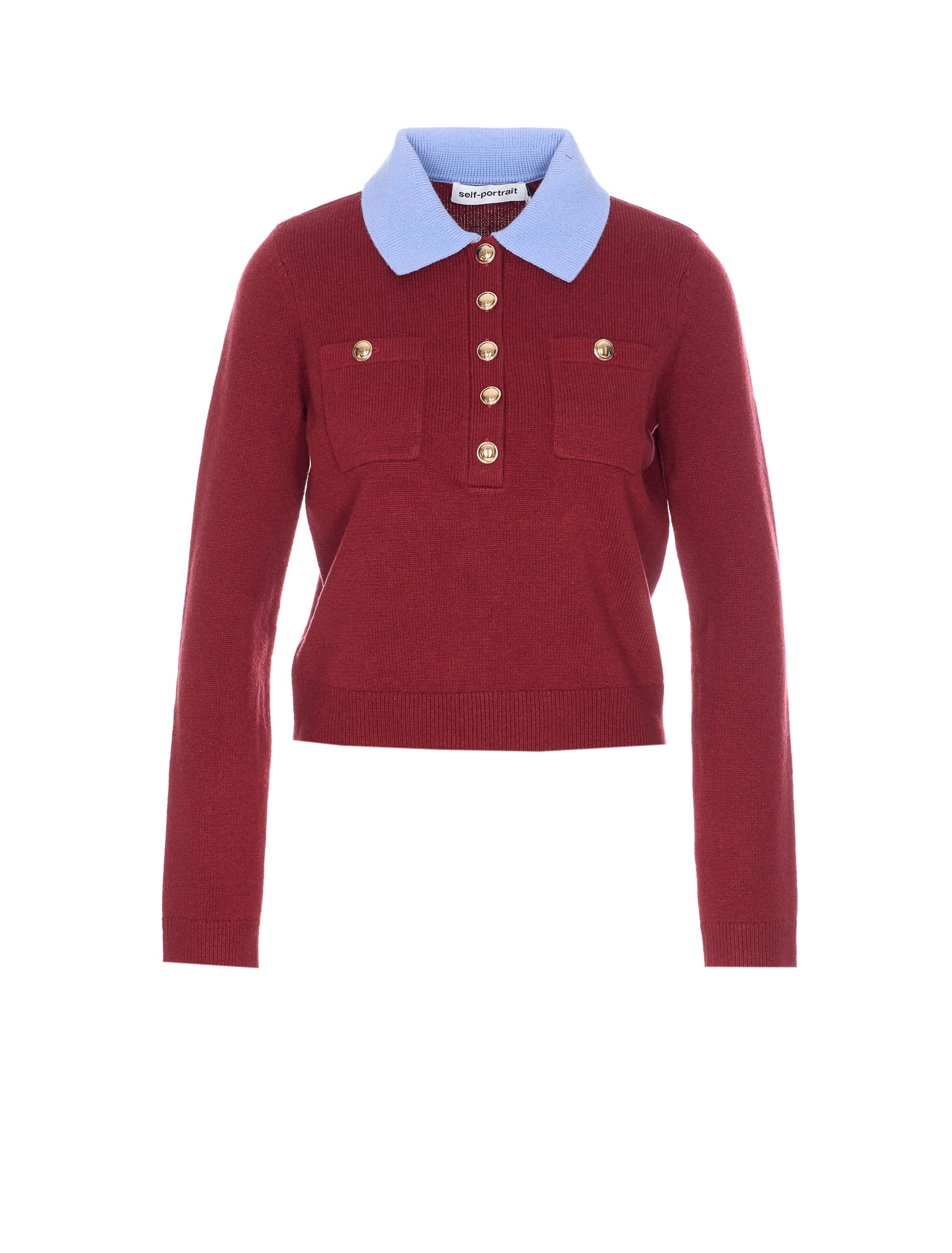 self-portrait Contrast Collar Sweater