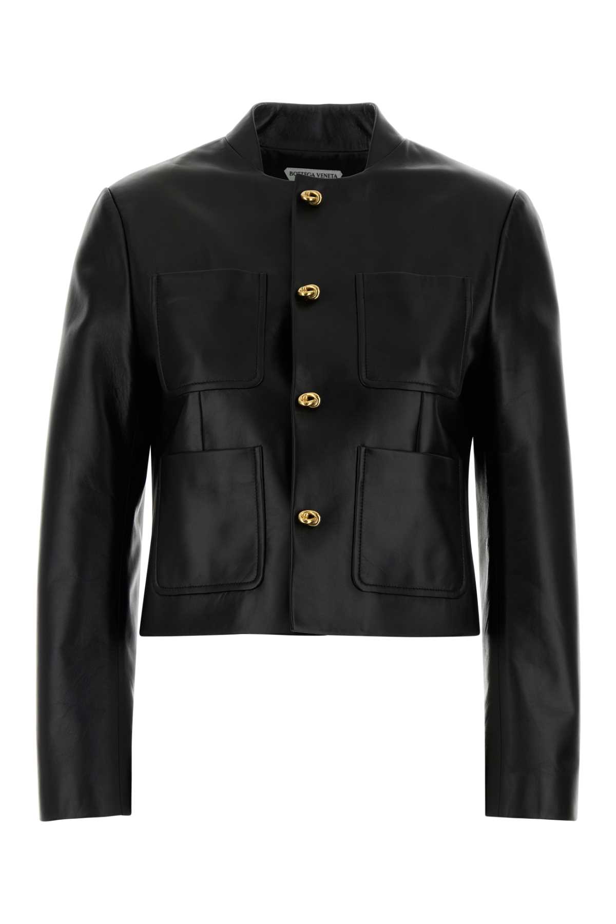 Bottega Veneta Black Leather Jacket