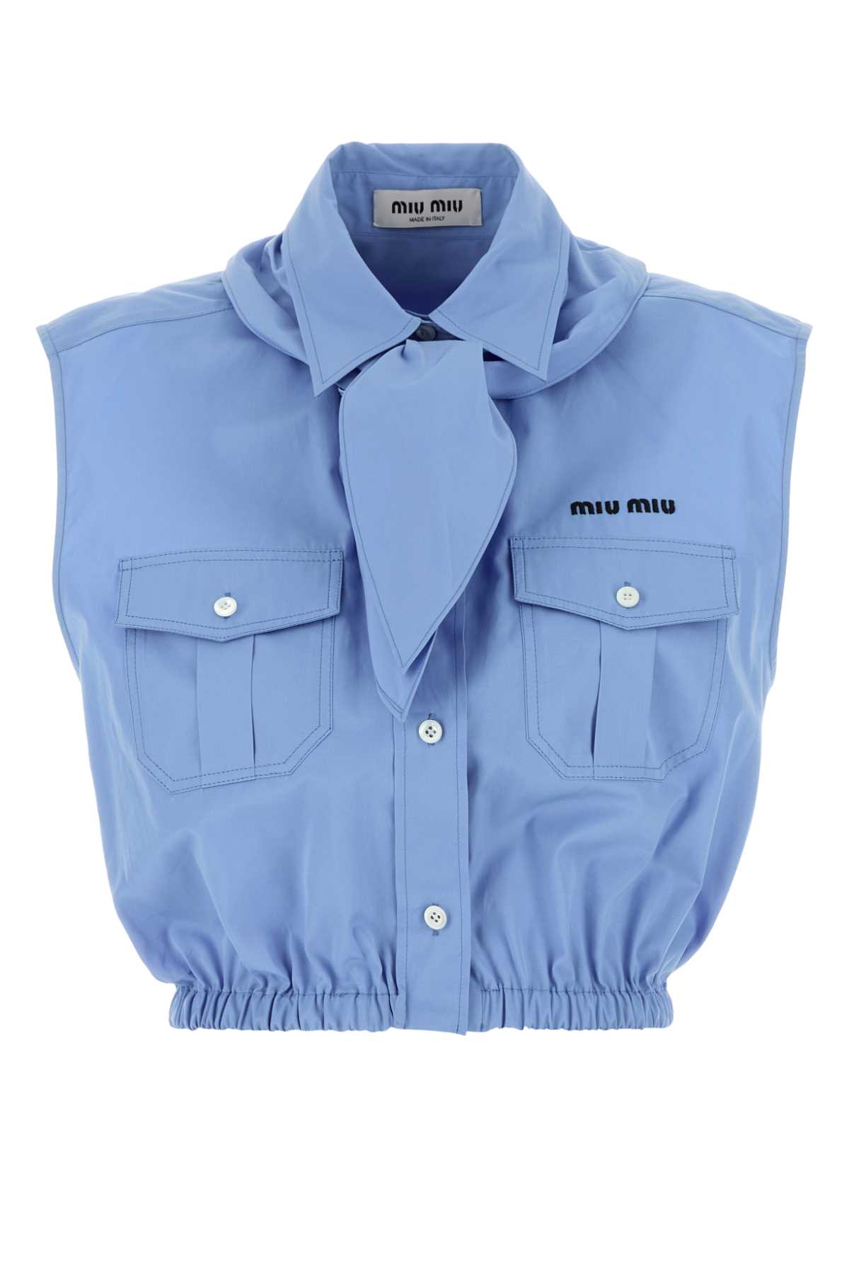 Miu Miu Light Blue Poplin Shirt