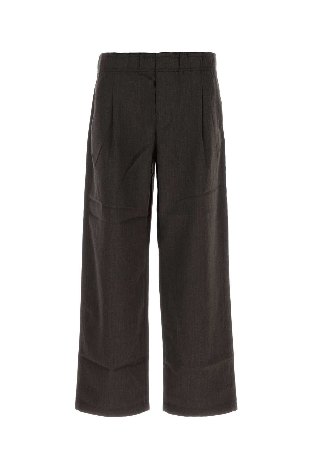 Our Legacy Dark Brown Wool Leisure Wide-leg Pant