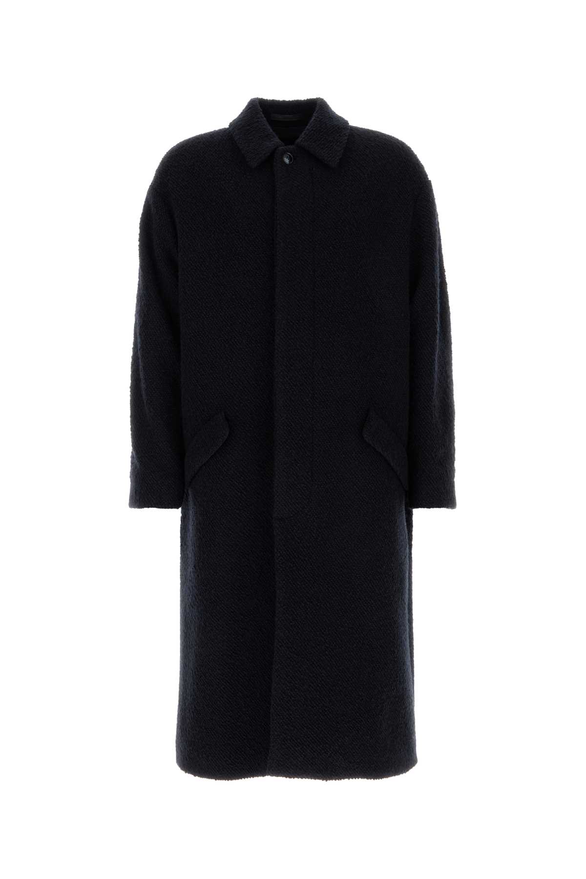 Giorgio Armani Dark Blue Wool Blend Coat