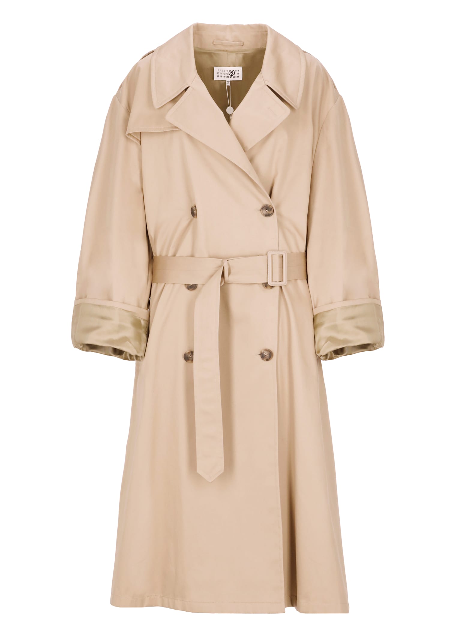 MM6 Maison Margiela Double Breasted Cotton Raincoat