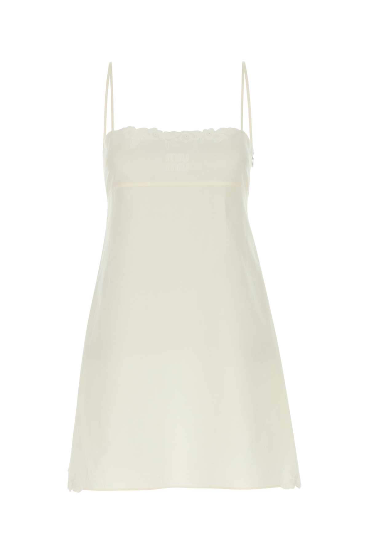 Miu Miu White Linen Blend Mini Dress