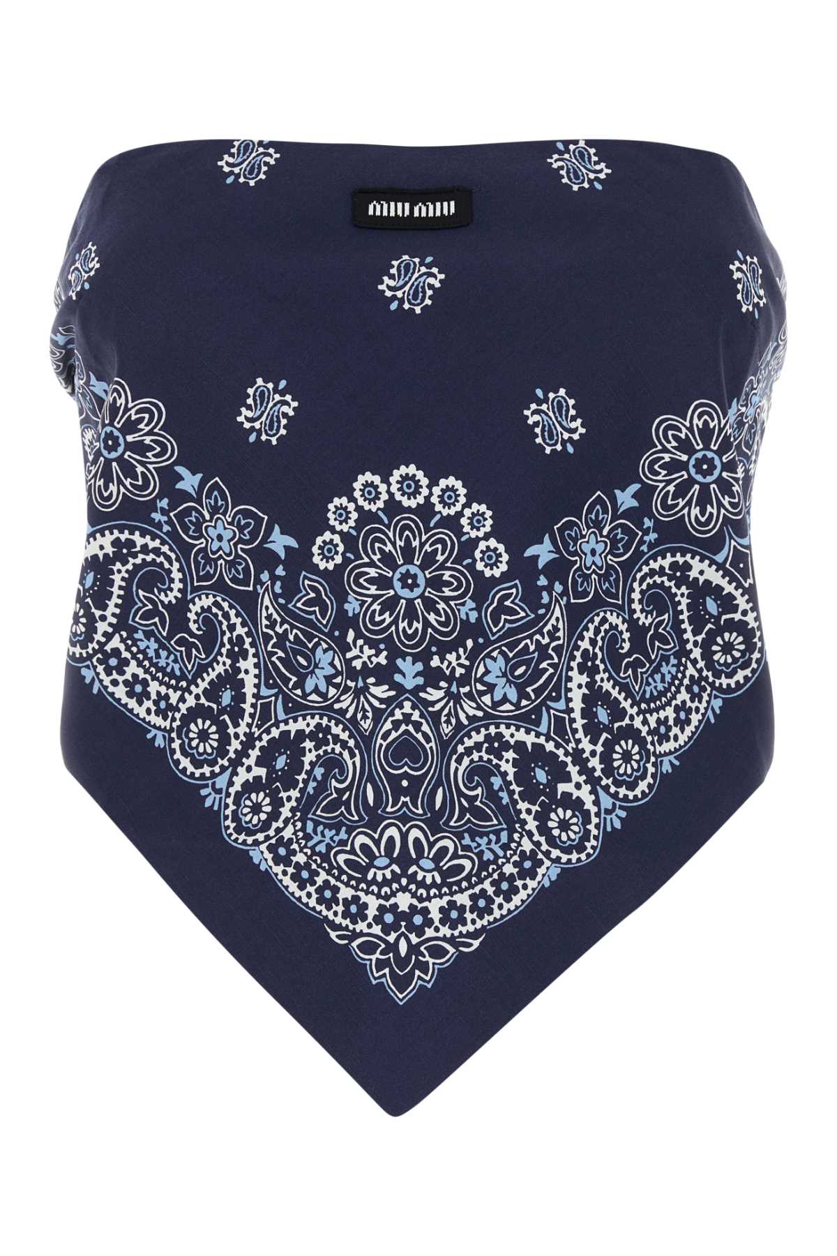 Miu Miu Printed Cotton Blend Top