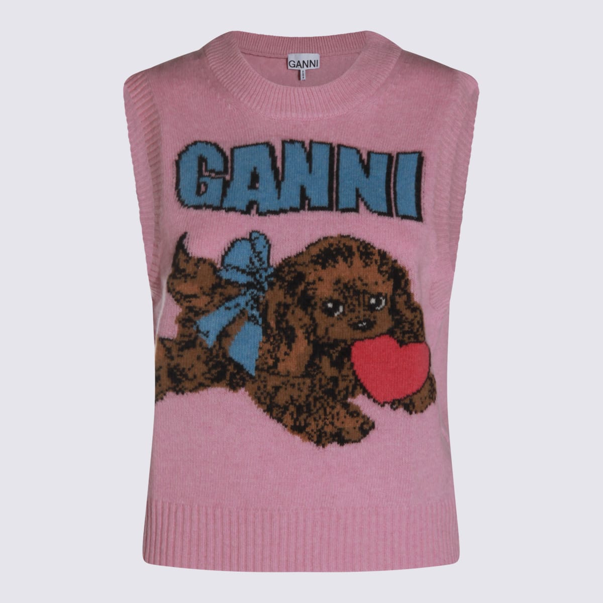 Ganni Pink Wool Knitwear