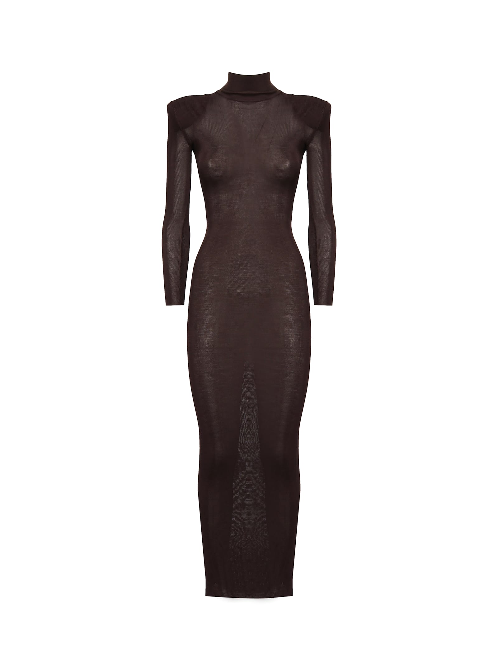 self-portrait Long Dress In Viscose Knit