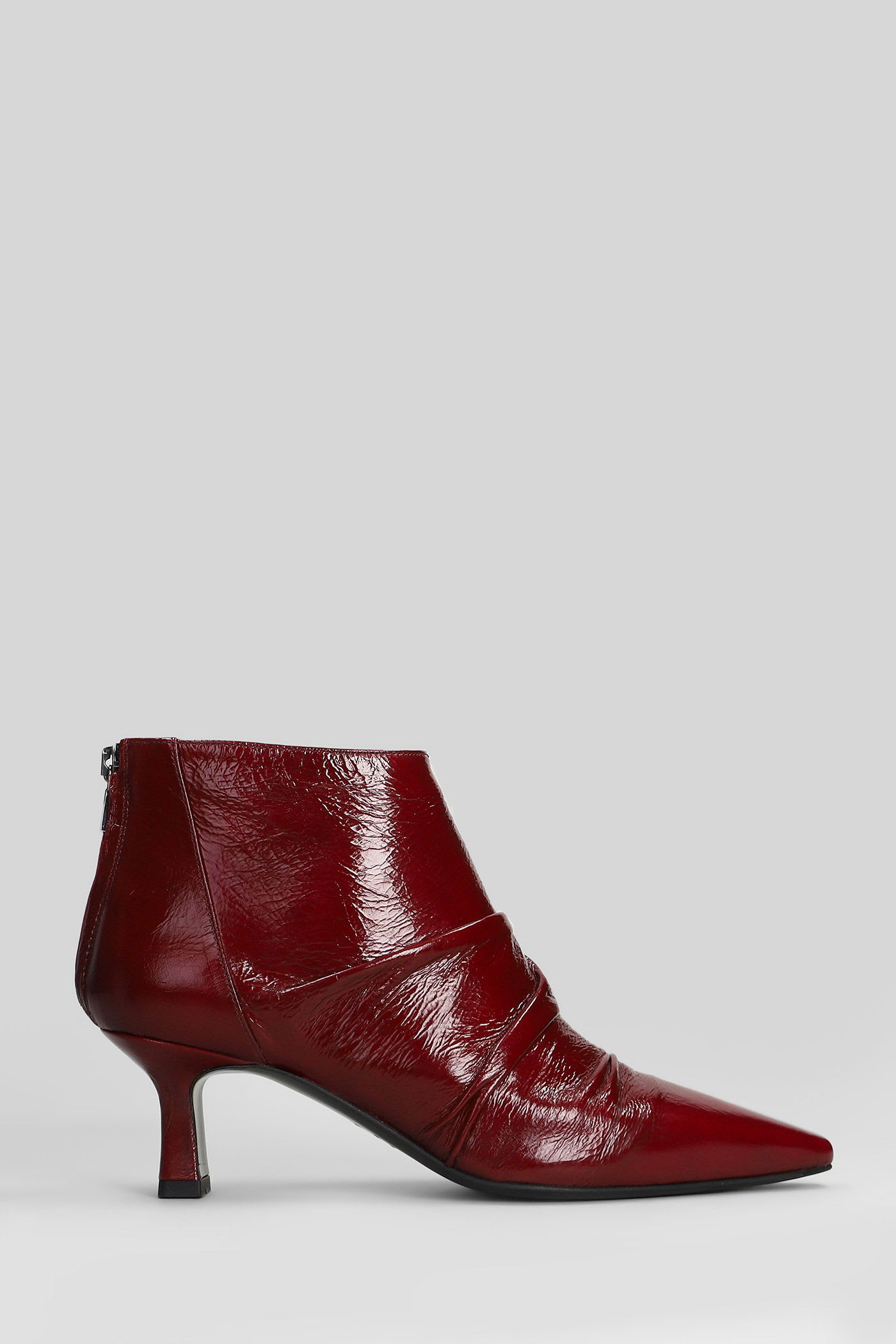 The Seller High Heels Ankle Boots In Bordeaux Leather