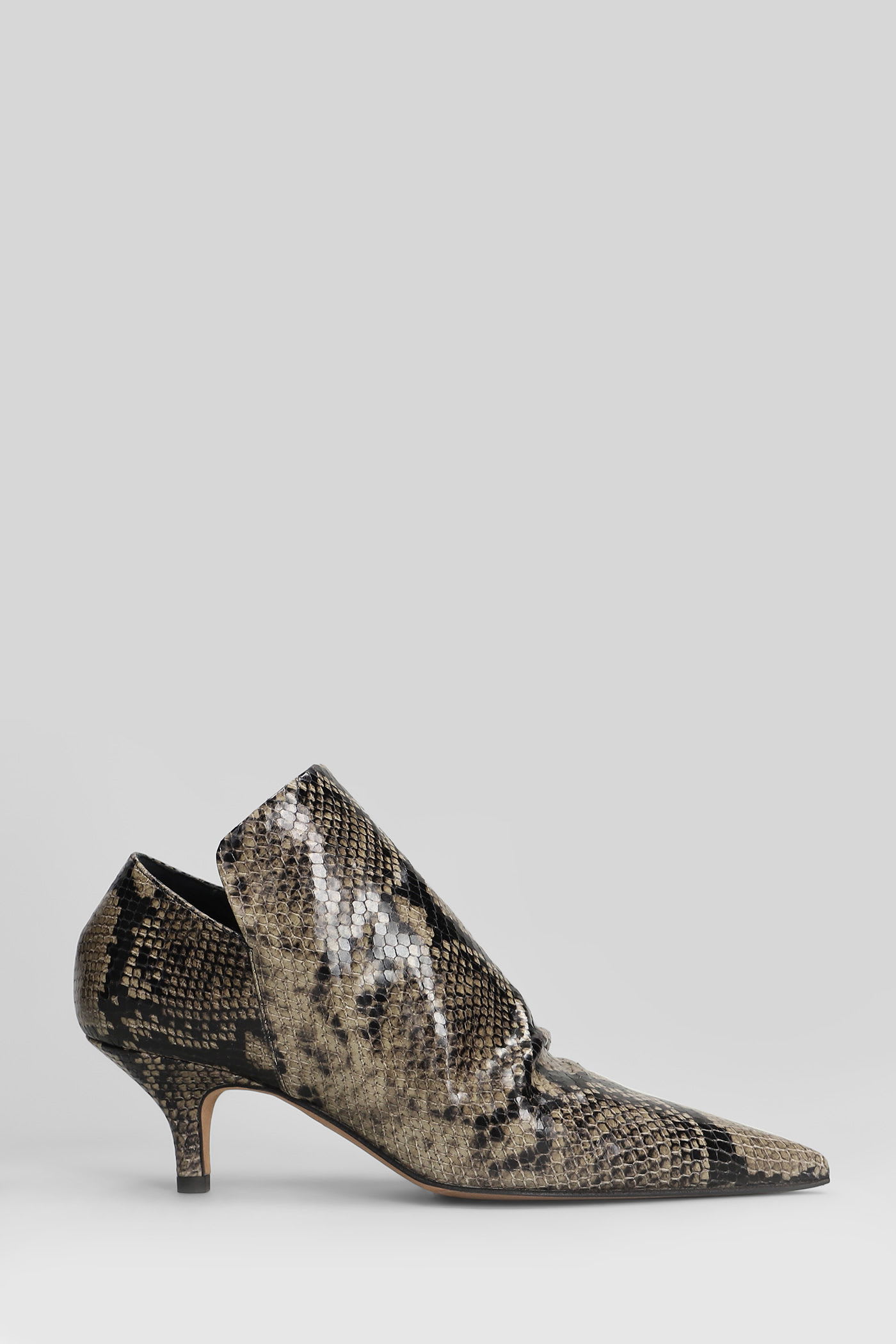 The Seller High Heels Ankle Boots In Python Print Leather