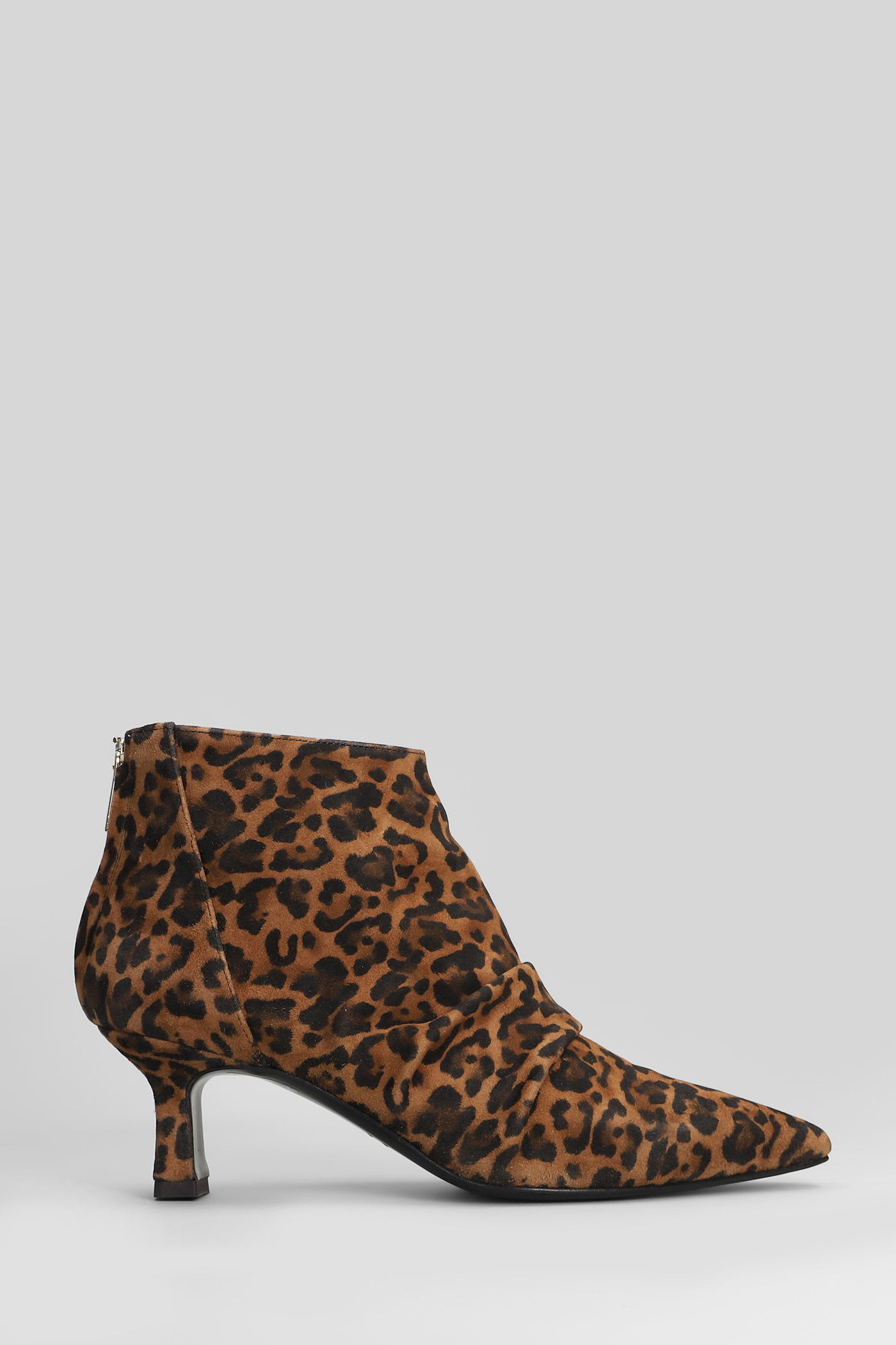 The Seller High Heels Ankle Boots In Animalier Suede