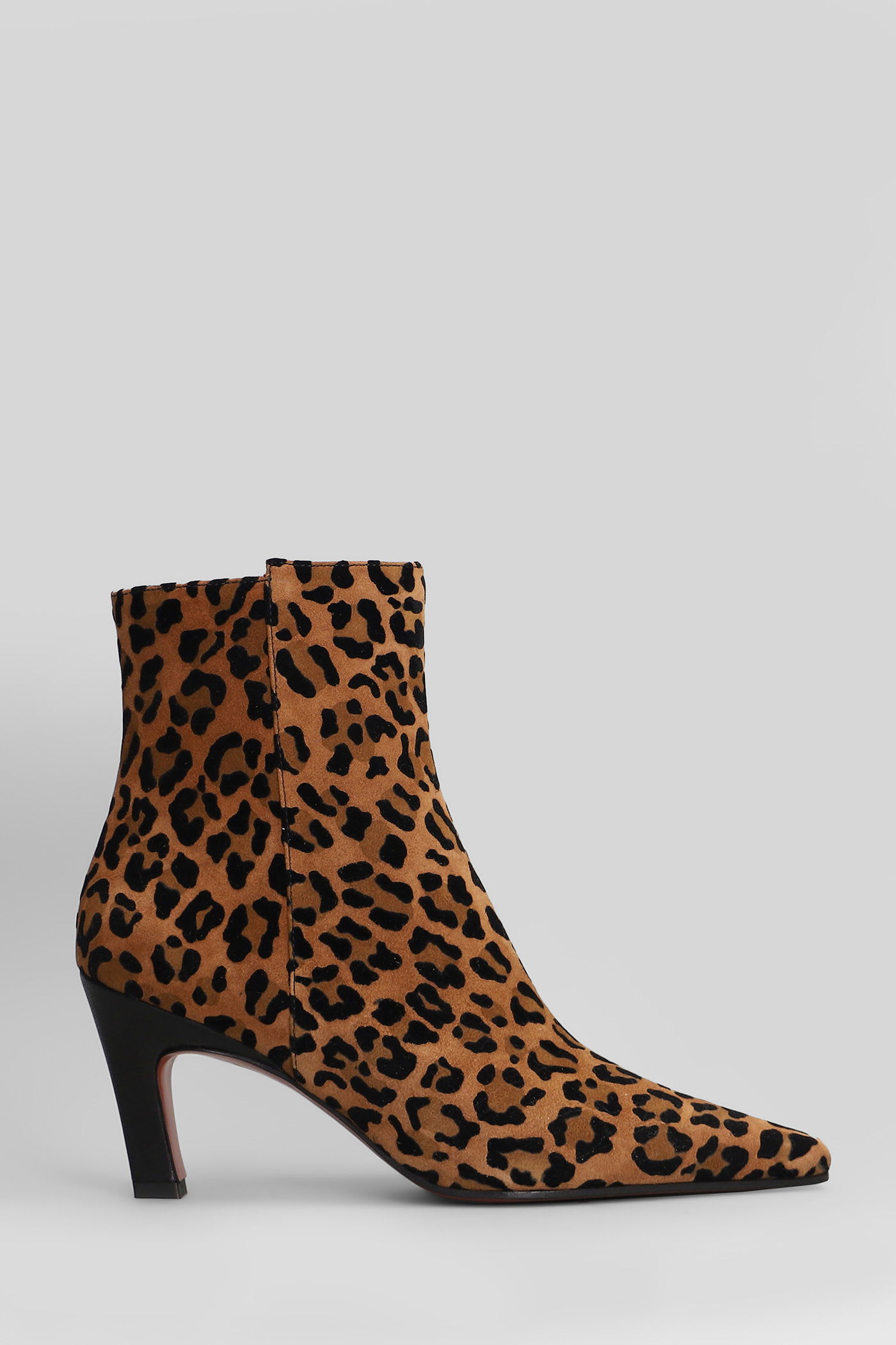 Roberto Festa Yanira High Heels Ankle Boots In Animalier Suede