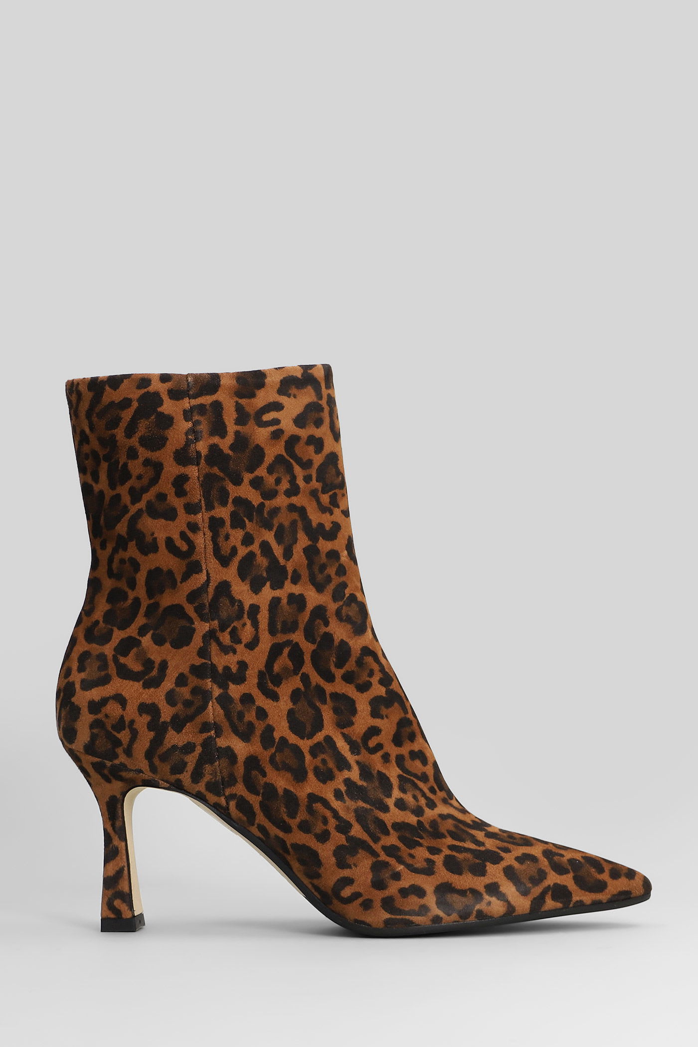 The Seller High Heels Ankle Boots In Animalier Suede