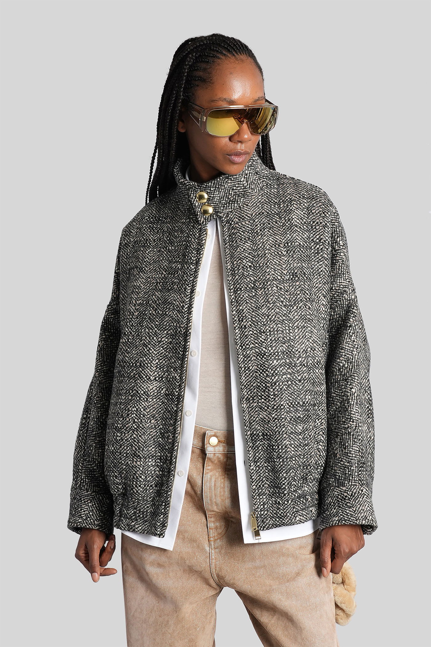 DARKPARK Lee Casual Jacket In Grey Wool