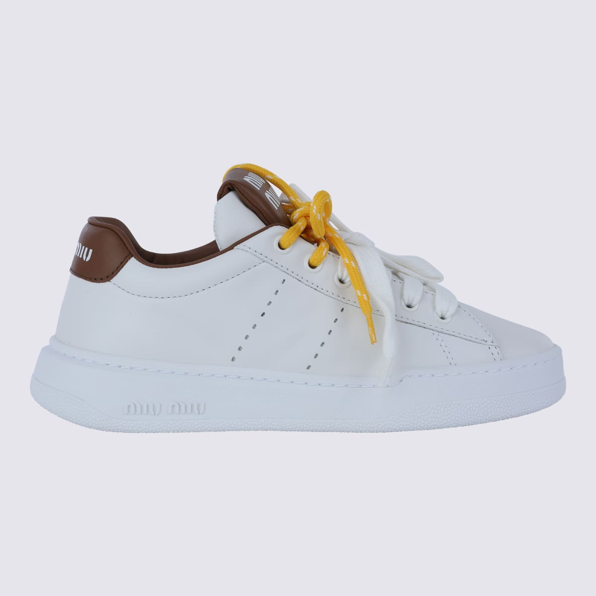 Miu Miu White Leather Sneakers
