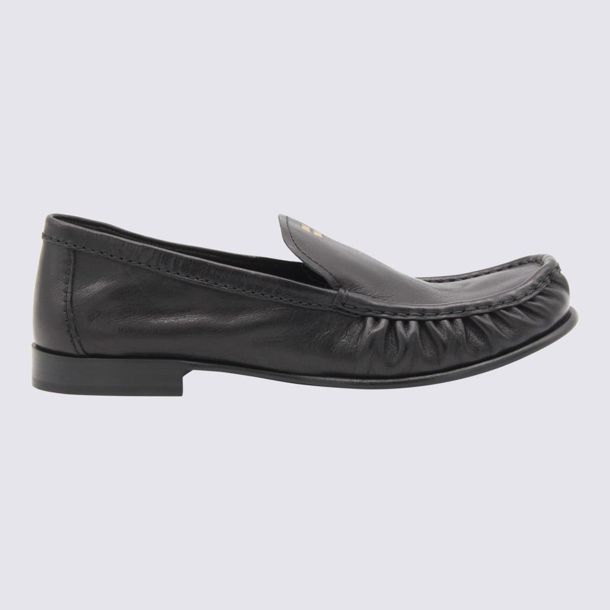 Miu Miu Black Leather Loafers
