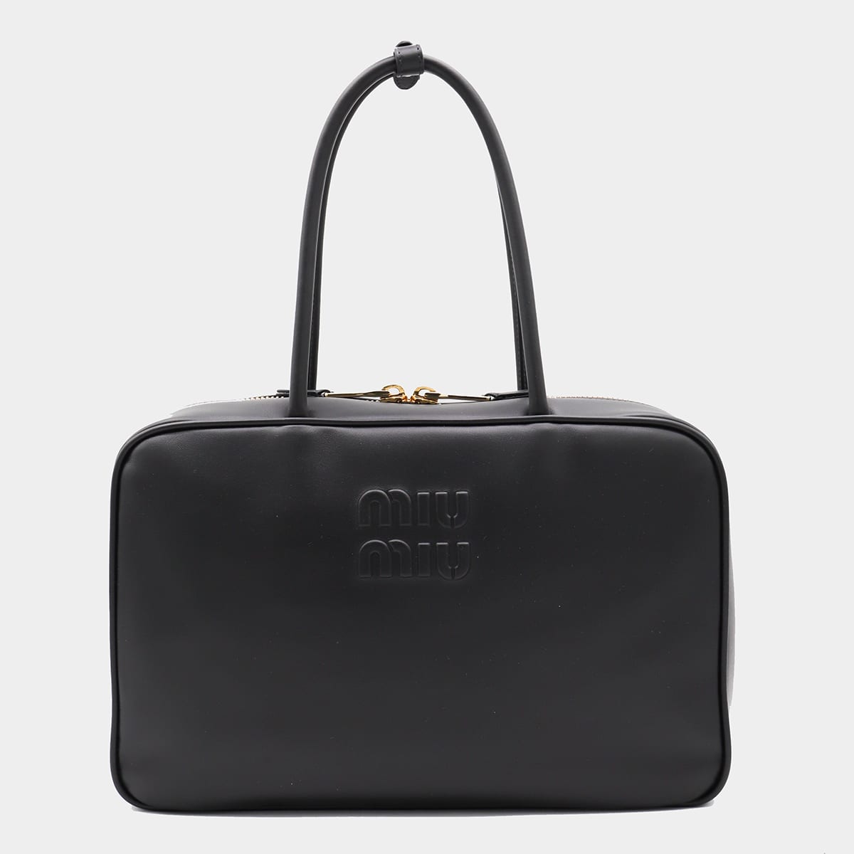Miu Miu Black Leather Beau Top Handle Bag