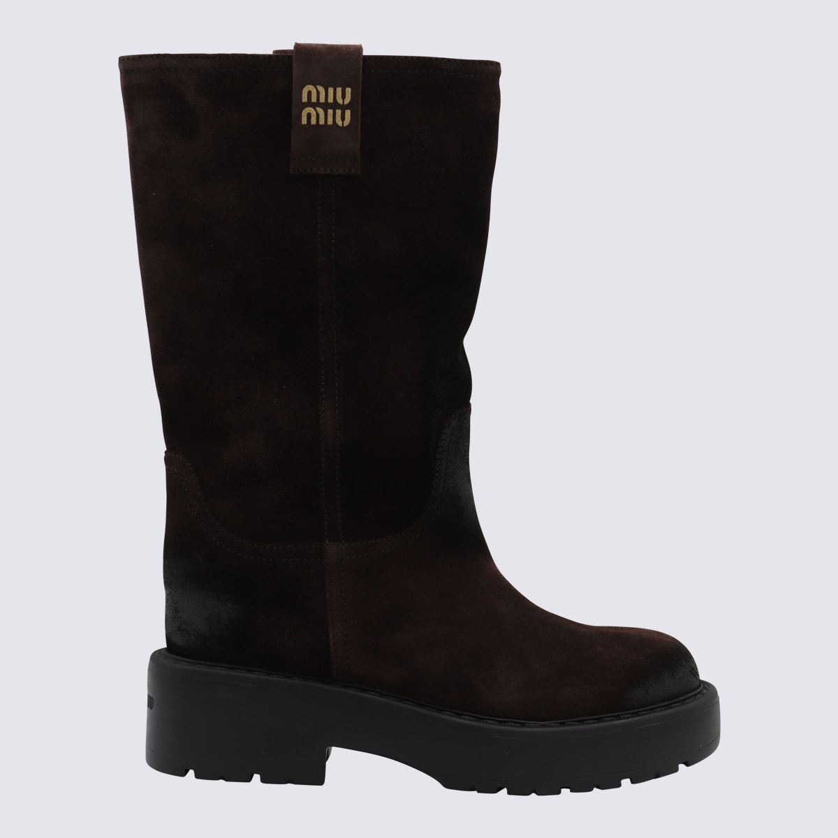 Miu Miu Dark Brown Leather Boots