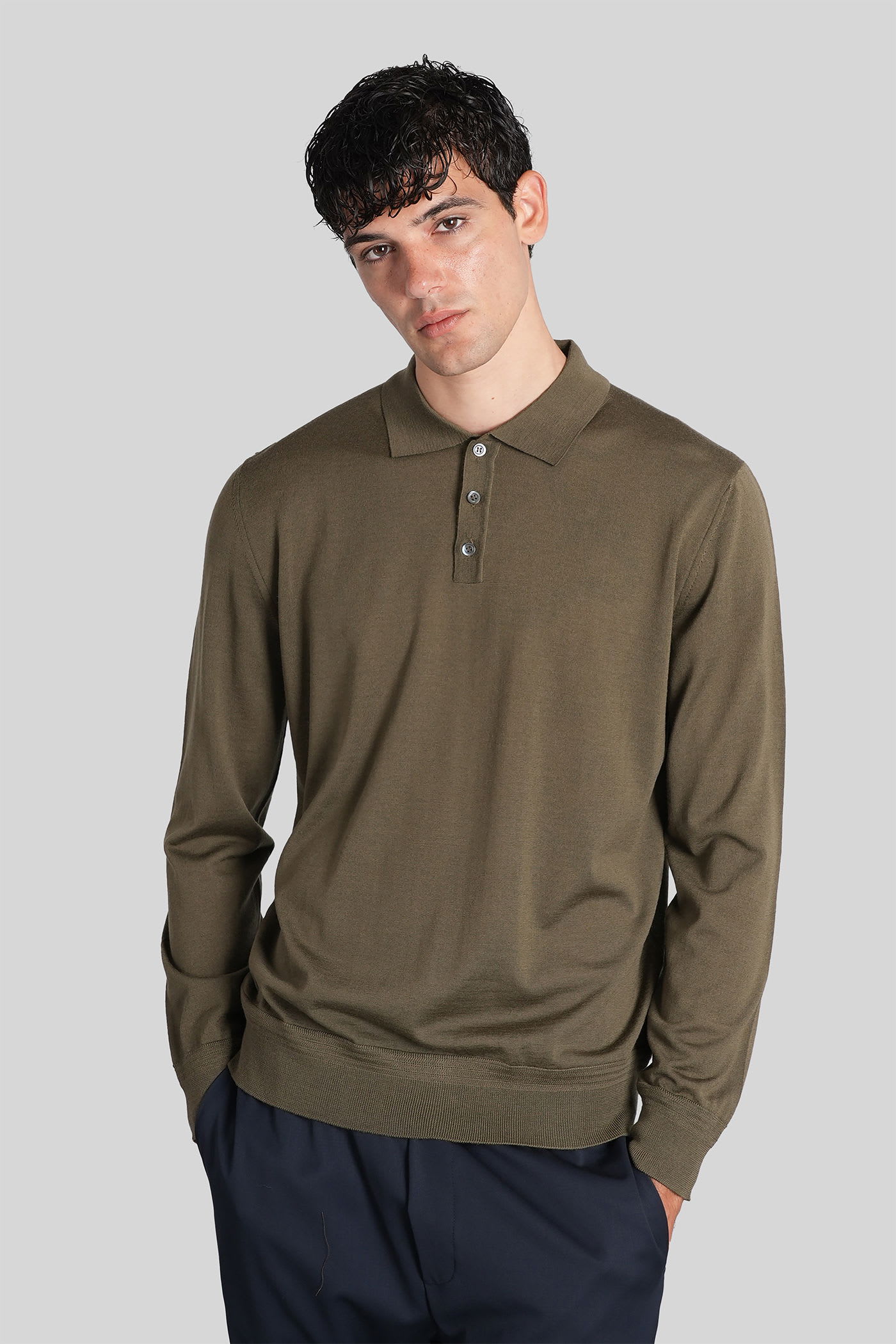 Barena Pevaron Polo In Green Wool