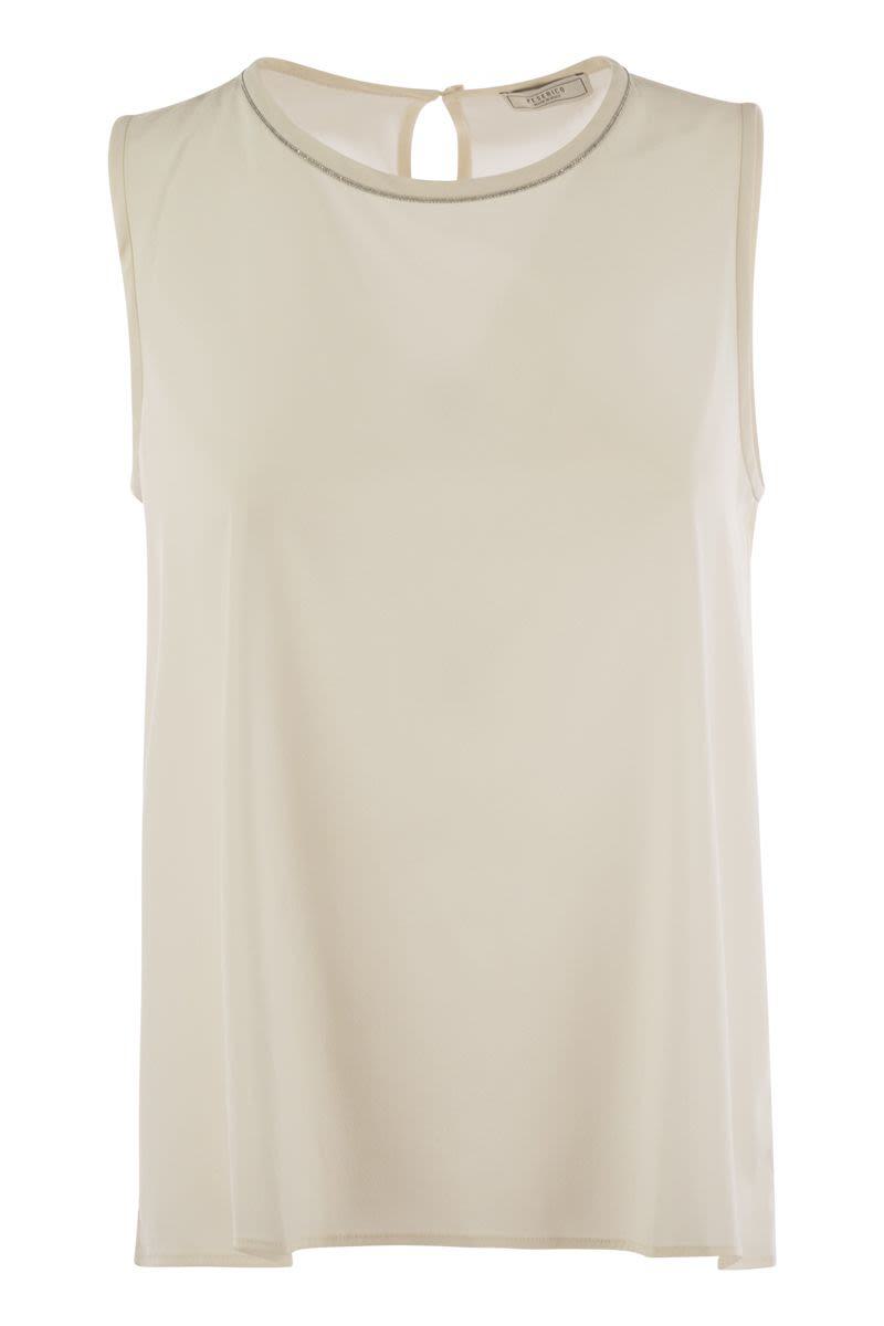 Peserico Stretch Silk Crepe De Chine Top