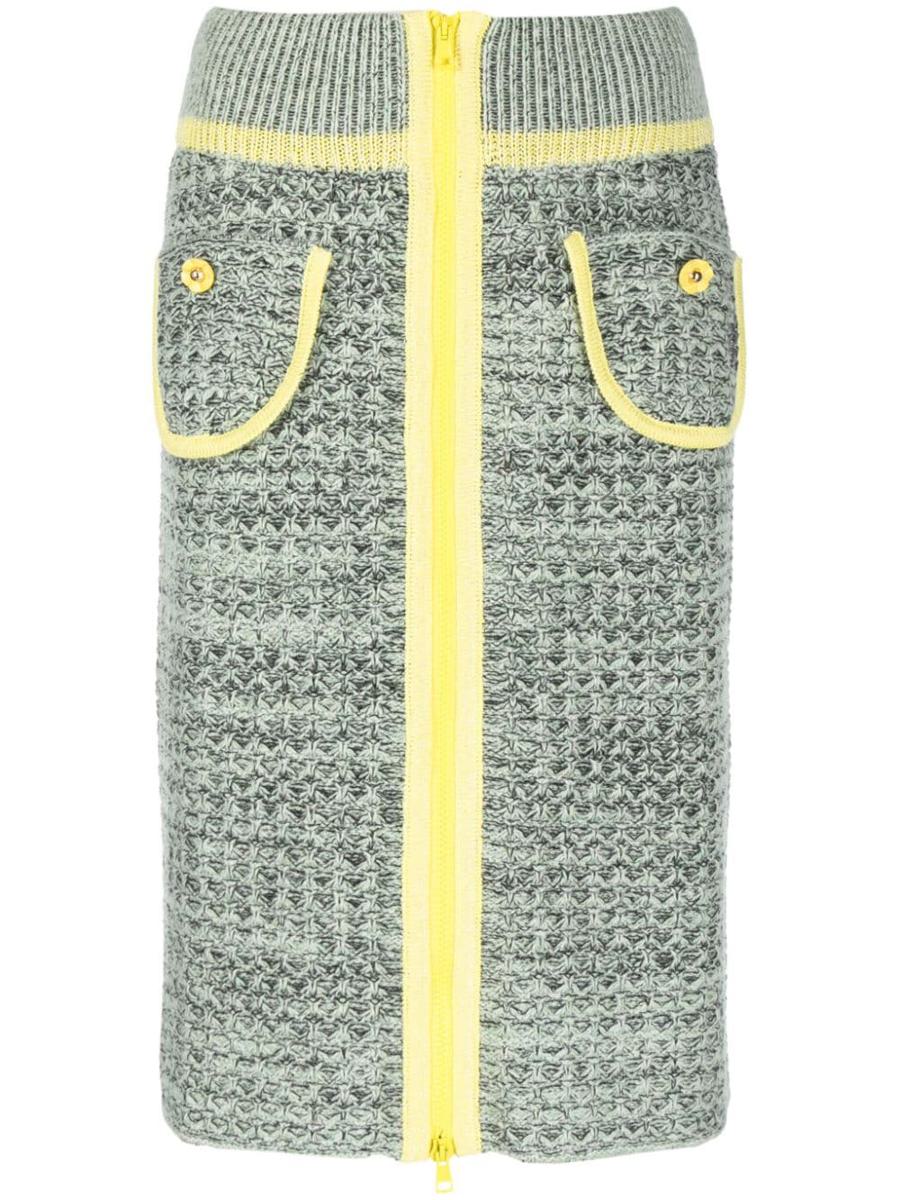 Cormio Floral-Embroidery Knitted Skirt