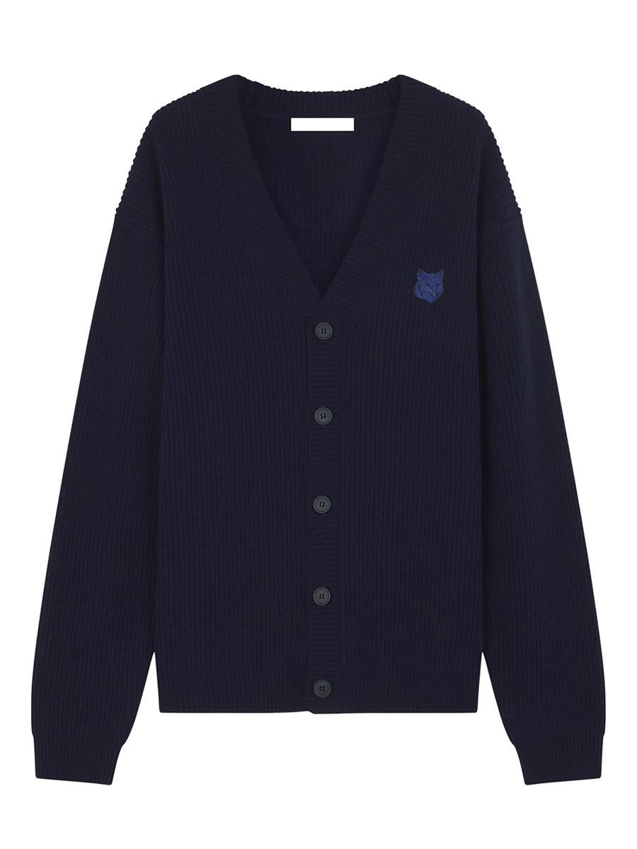 Maison Kitsuné Bold Fox Head Patch Comfort Ribbed Cardigan Clothing
