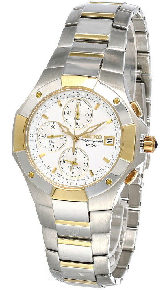 Seiko Coutura Chronograph White Dial Stainless Steel Men's Watch SNA410
