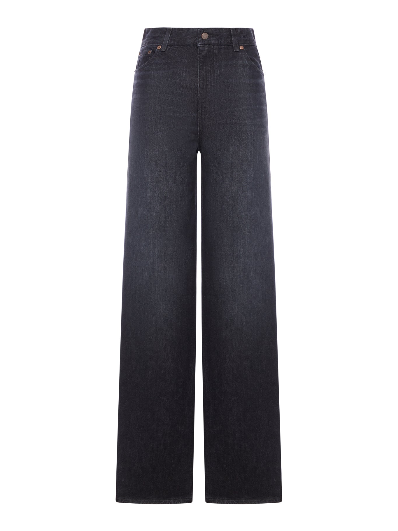 WIDE LEG HIGH WAISTED DENIM JEANS - Chloe` - Woman
