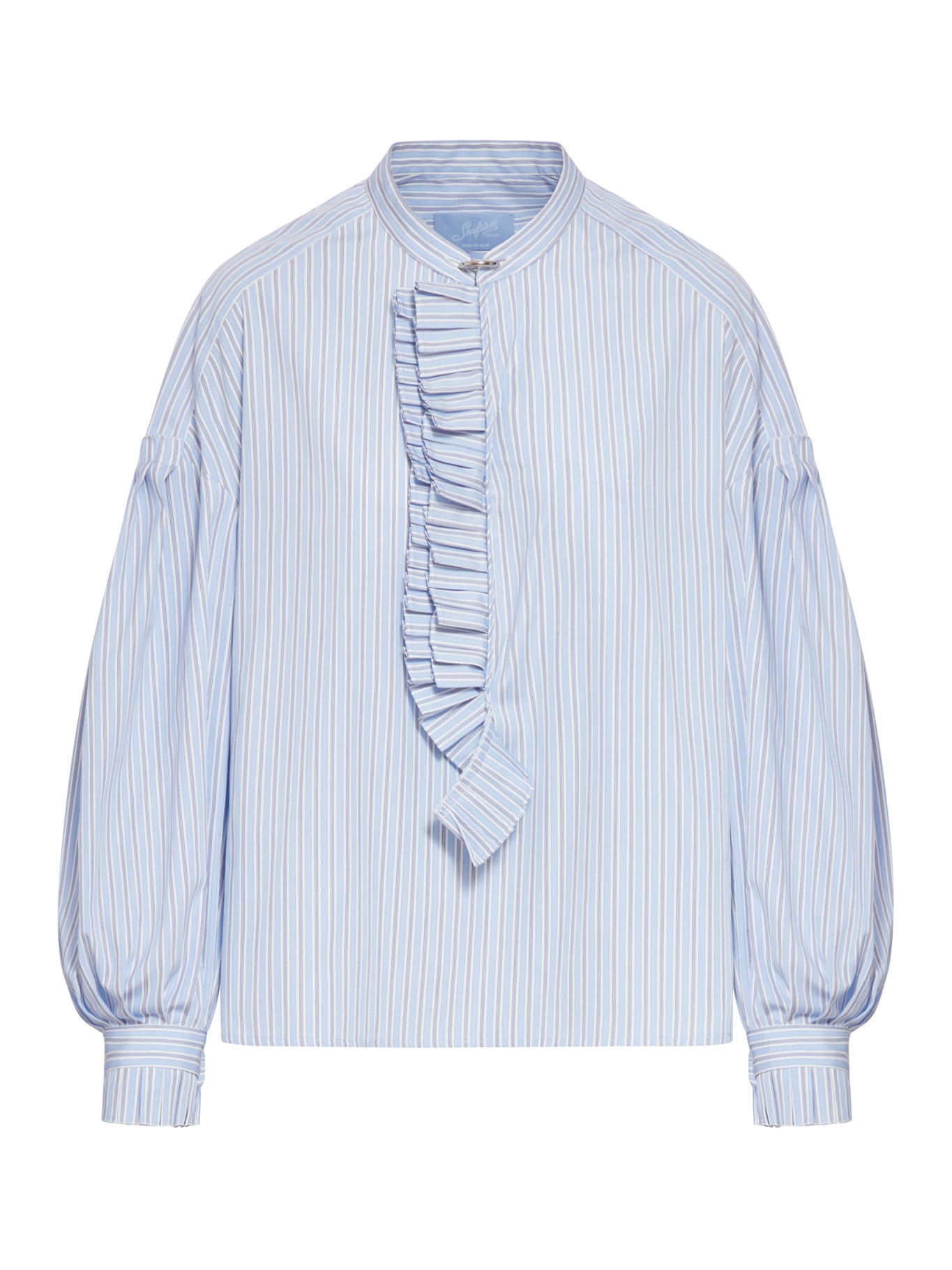 COTTON BLOUSE WITH RUFFLES - Seafarer - Woman