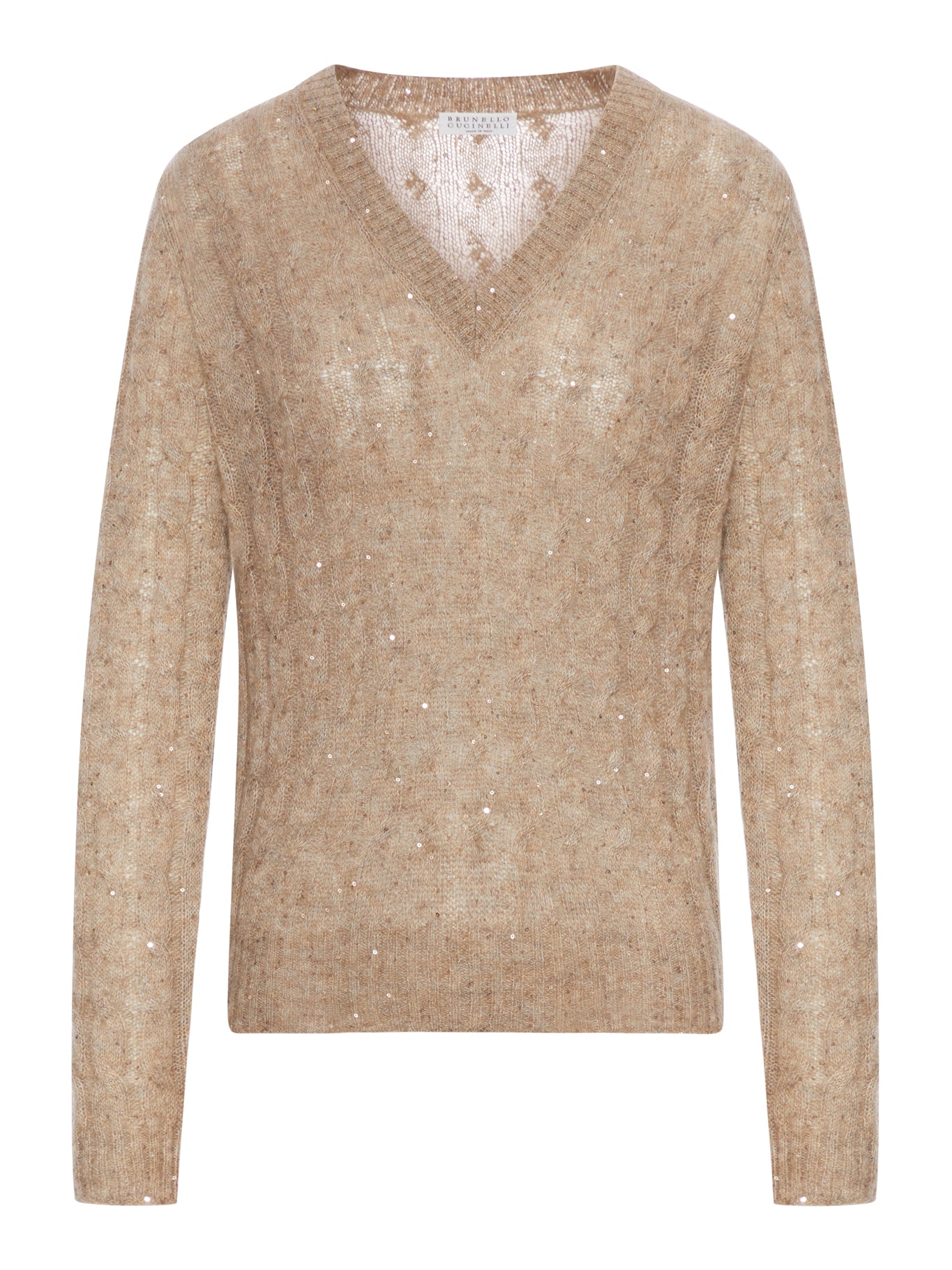 MOHAIR WOOL BLEND V-NECK SWEATER - Brunello Cucinelli - Woman