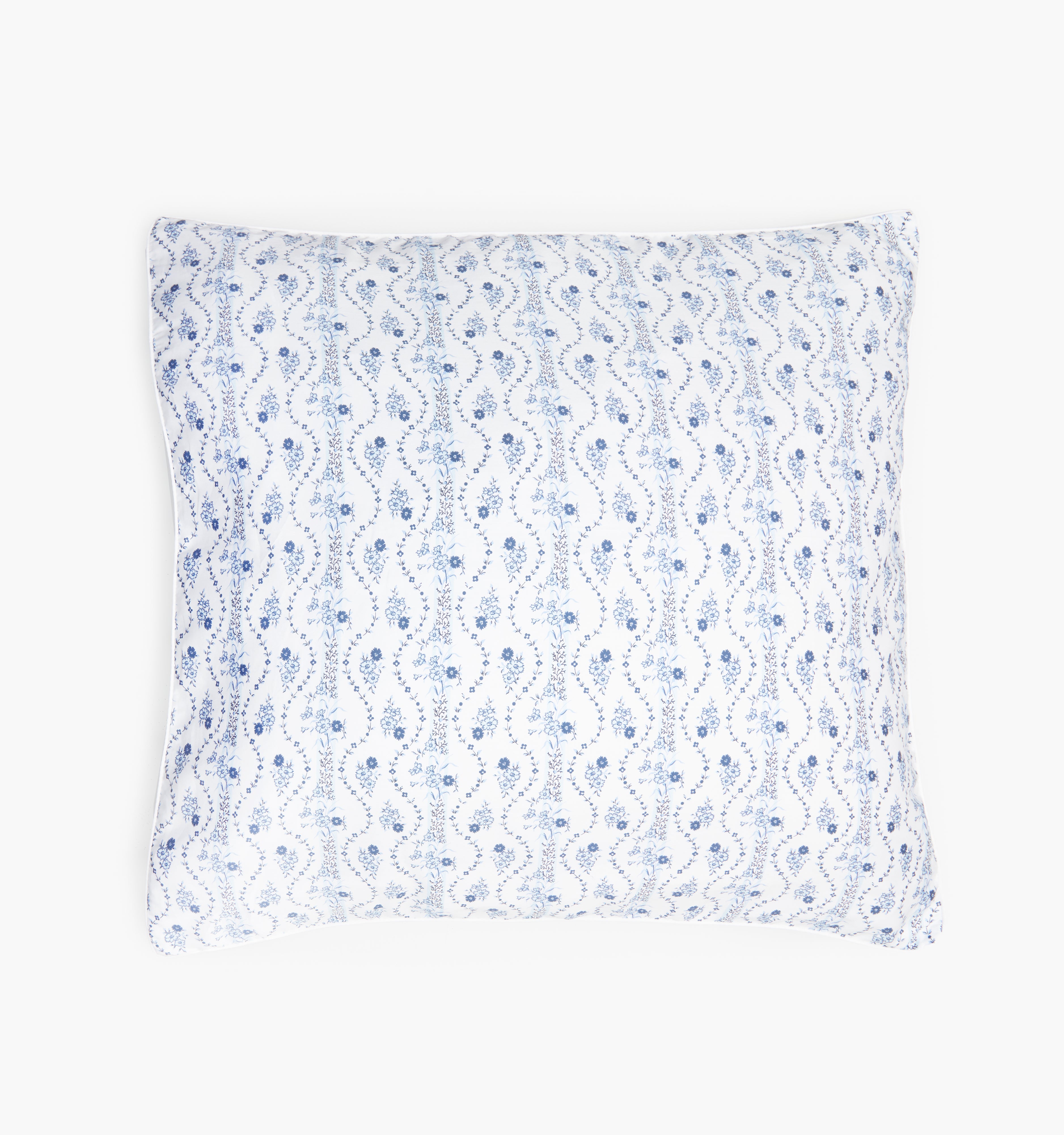 The Euro Sham | Blue Vine Stripe