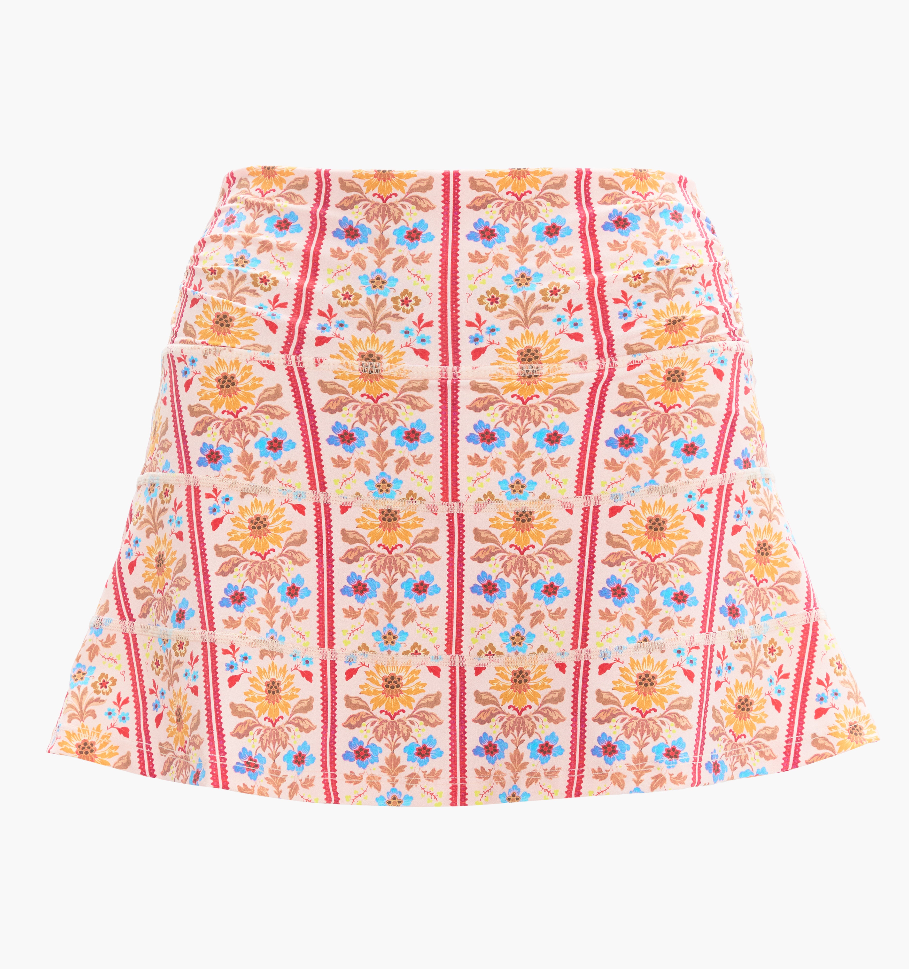 The Riley Pool Skirt | Pink Floral Block Stripe