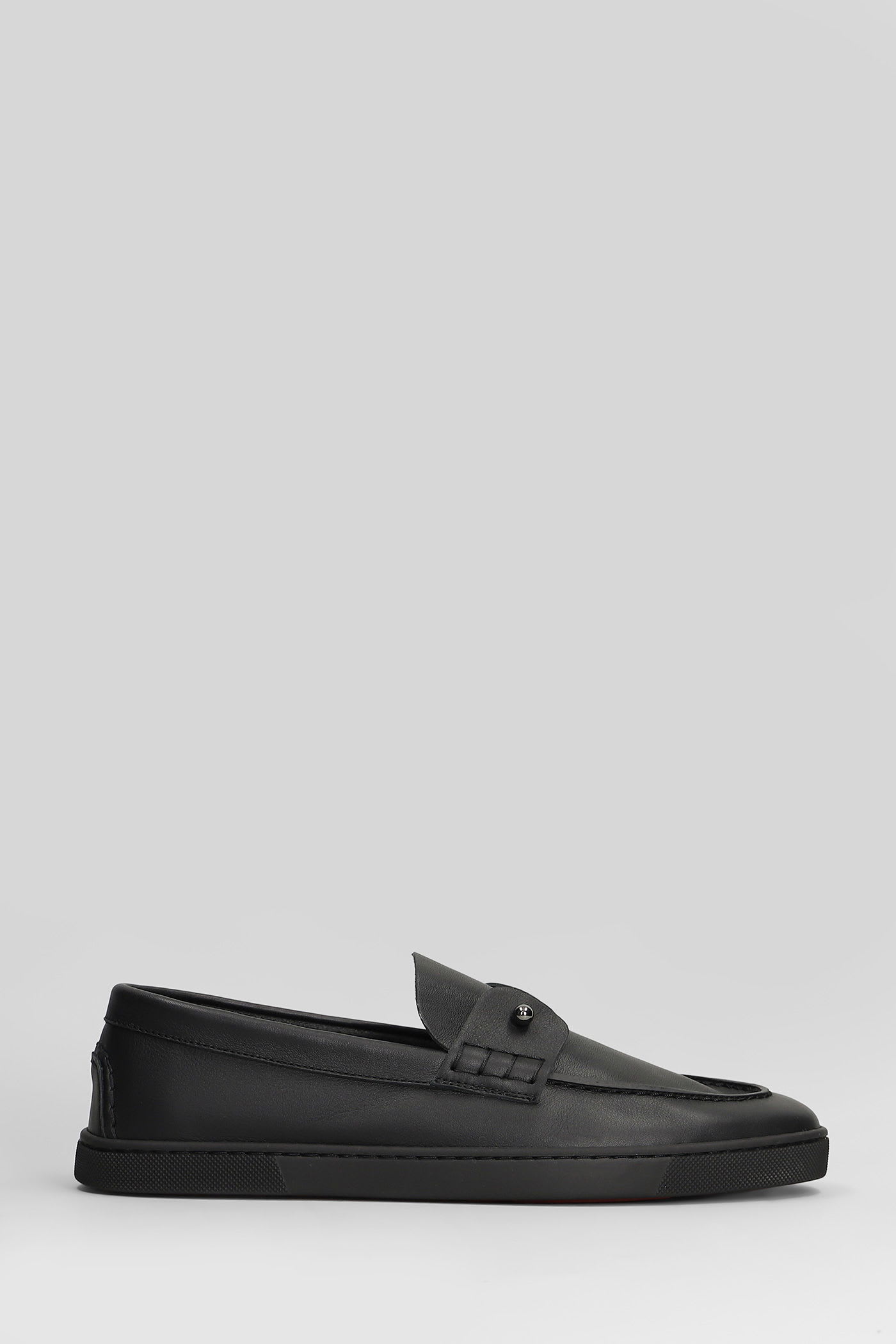 Christian Louboutin Chambeliboat Flat Loafers In Black Leather