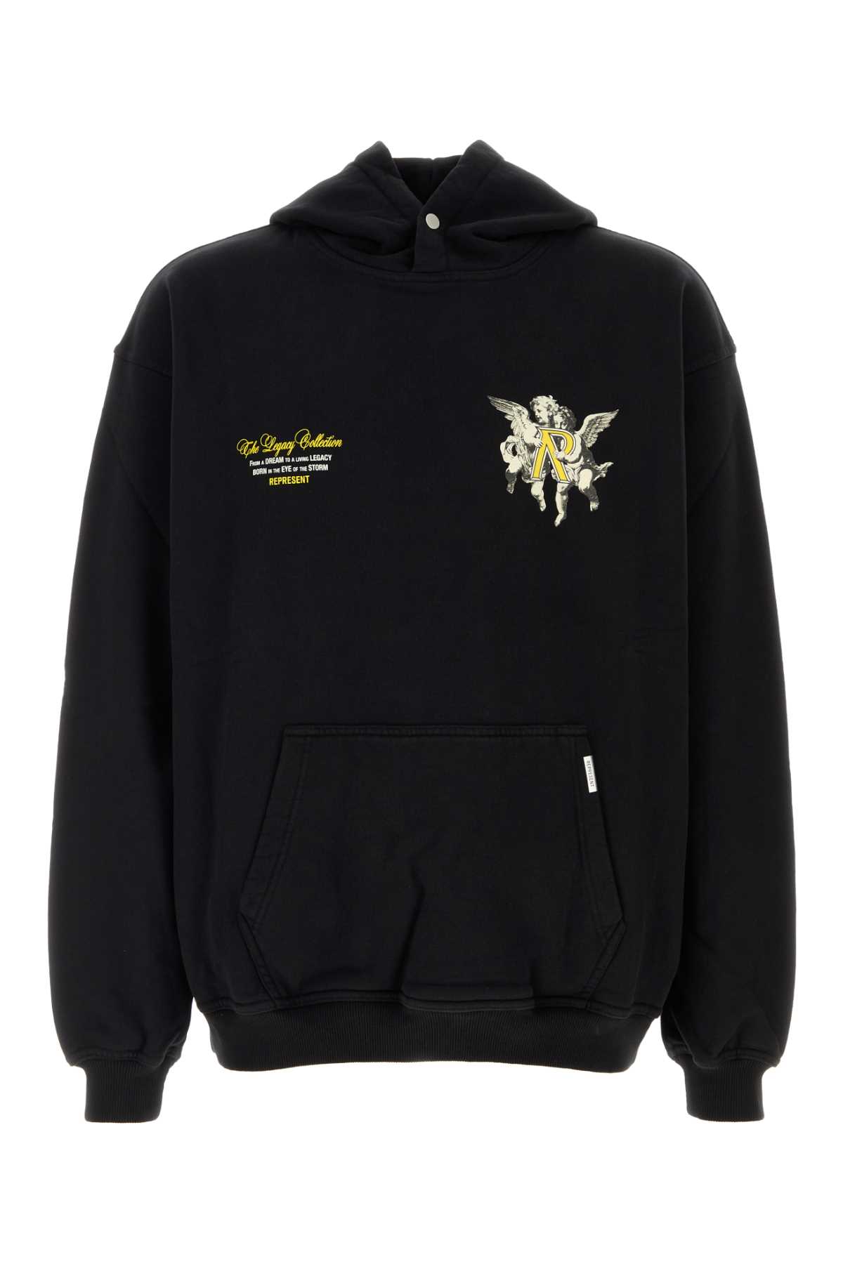 Black Cotton Oversize Represent Legacy Cherubs Sweatshirt