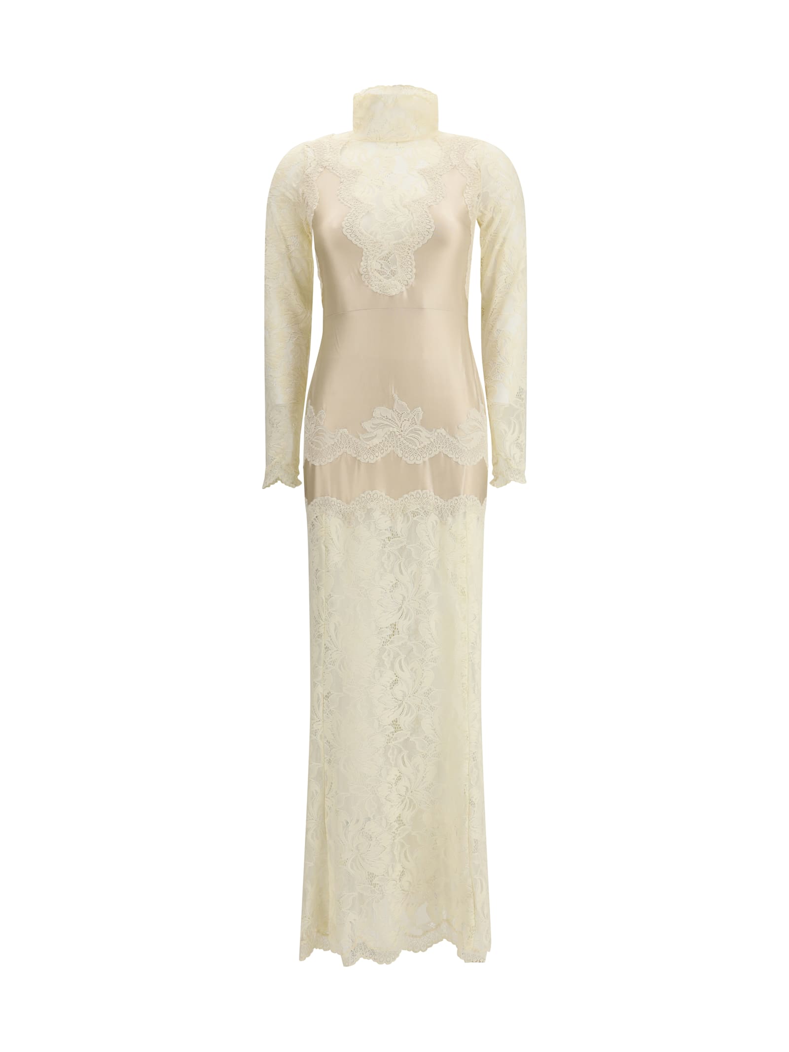 Paco Rabanne Laced Ivory Long Dress