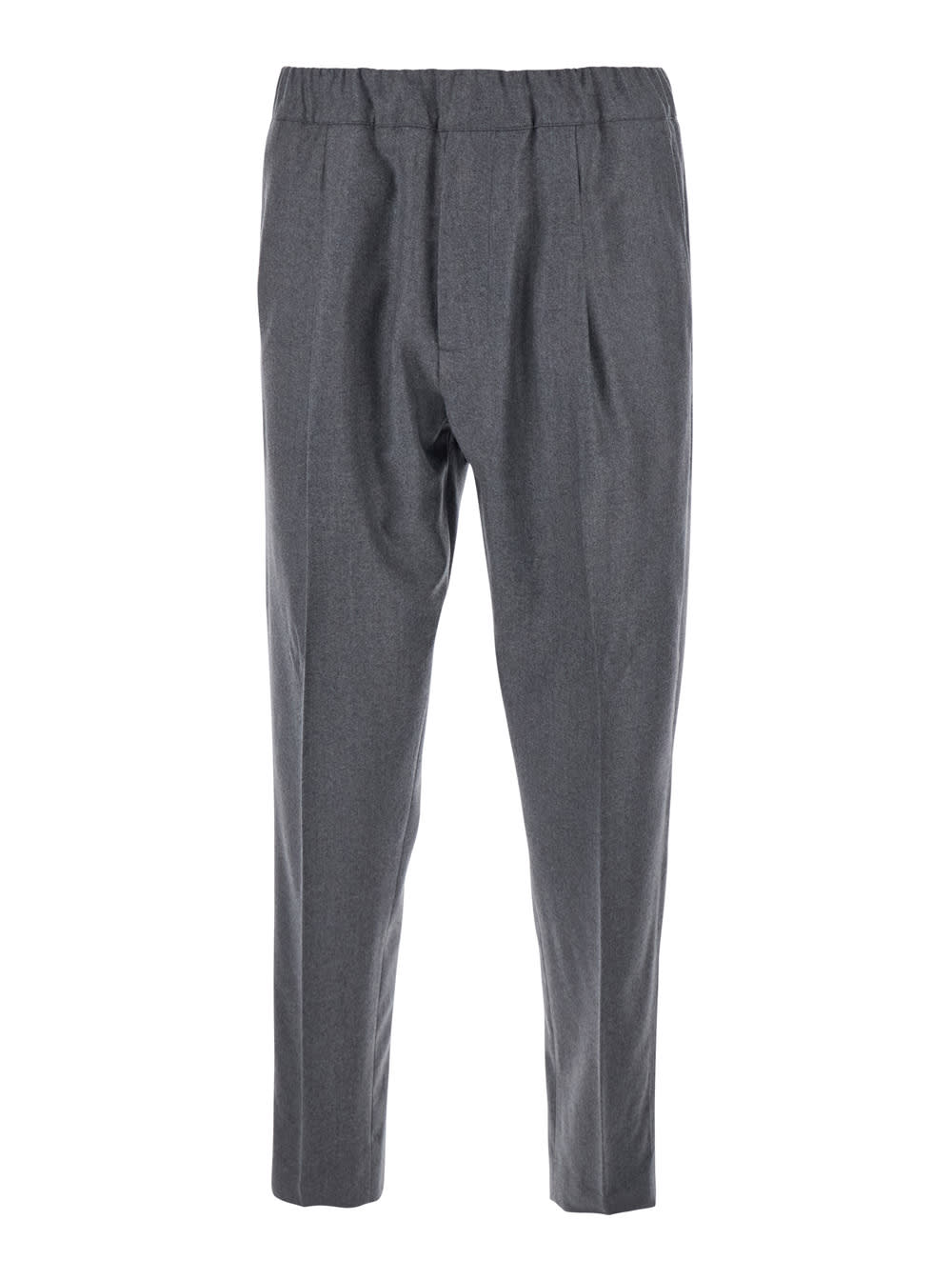 Low Brand Grey Pants With Elastic Waist In Cotton Man