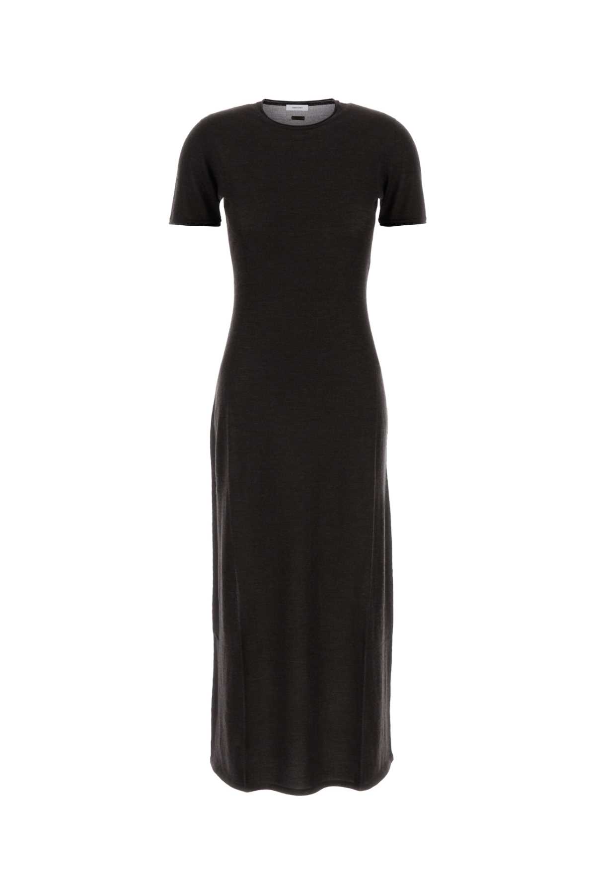 Ferragamo Dark Brown Cashmere Blend Dress