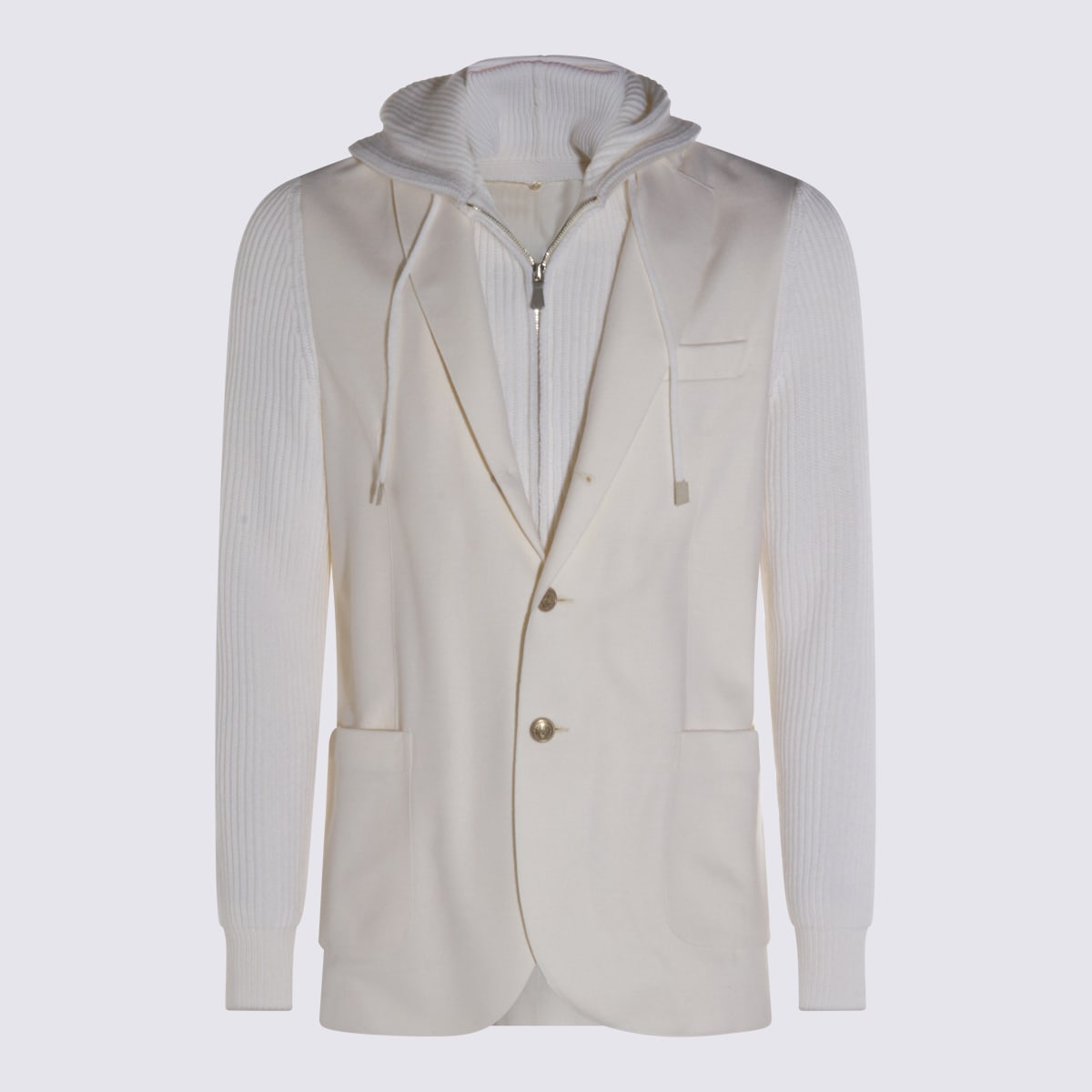 Eleventy White Wool Blazer