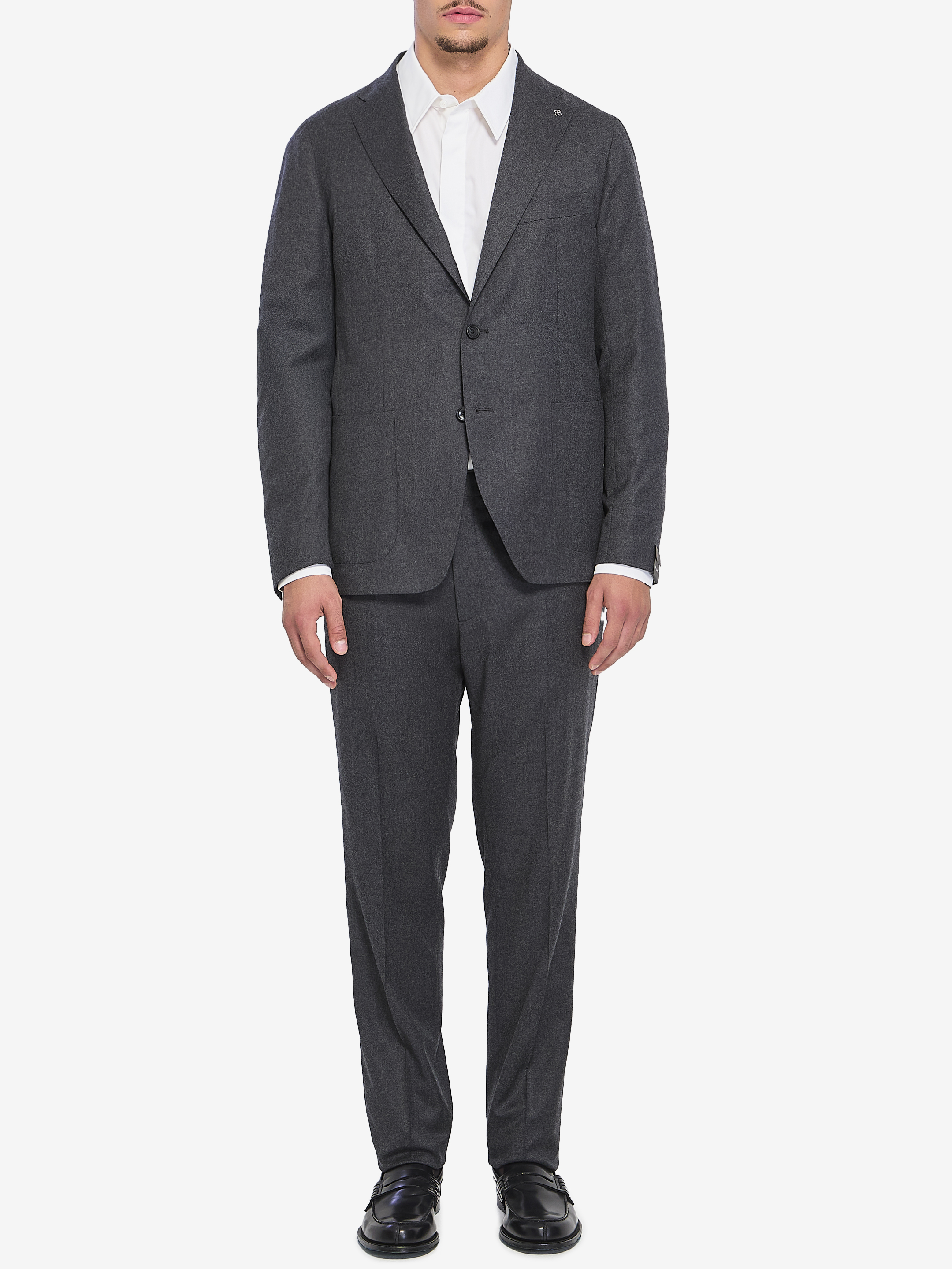 Singlebreasted suit in wool and silk