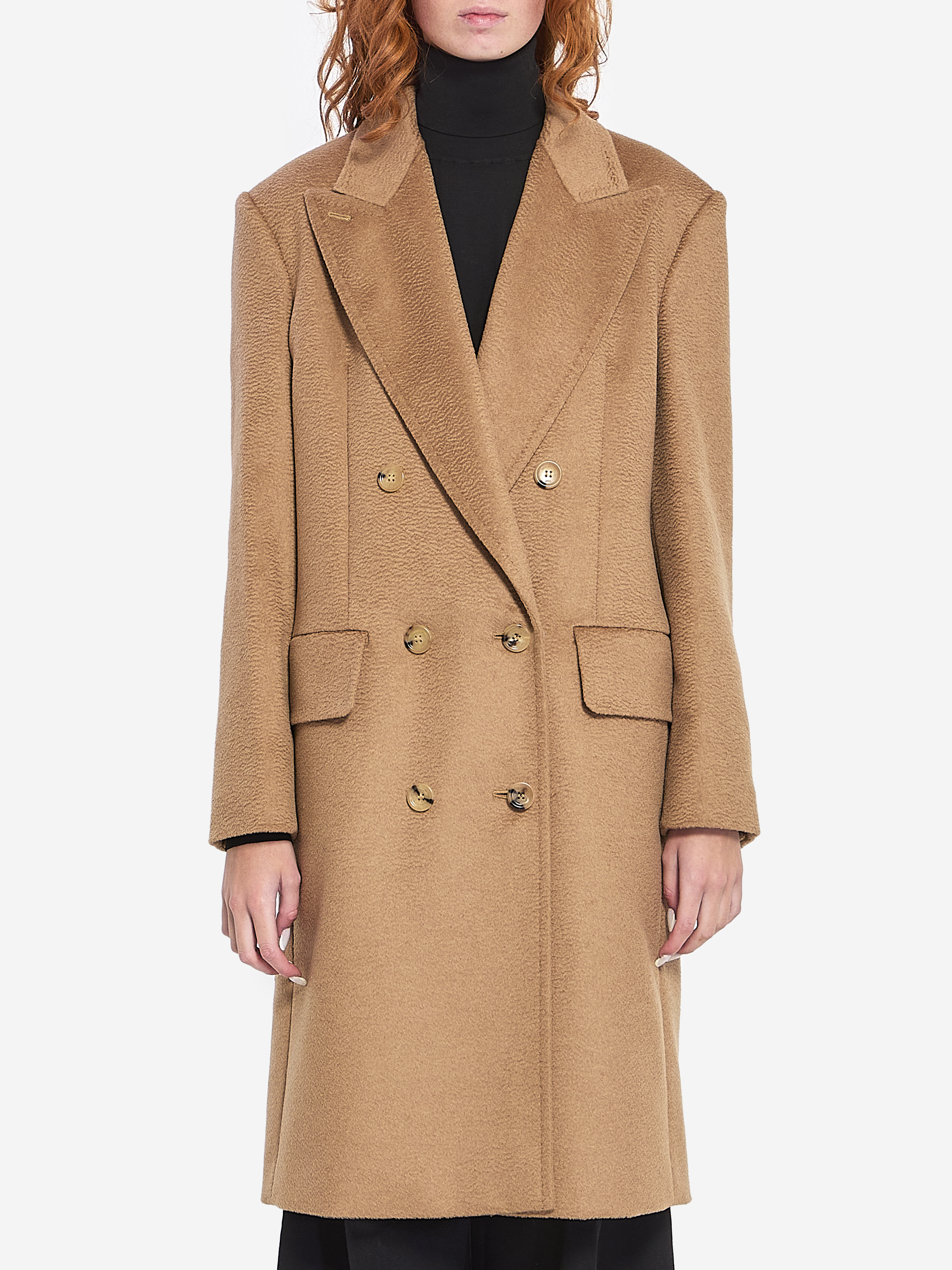 Doublebreasted camel coat