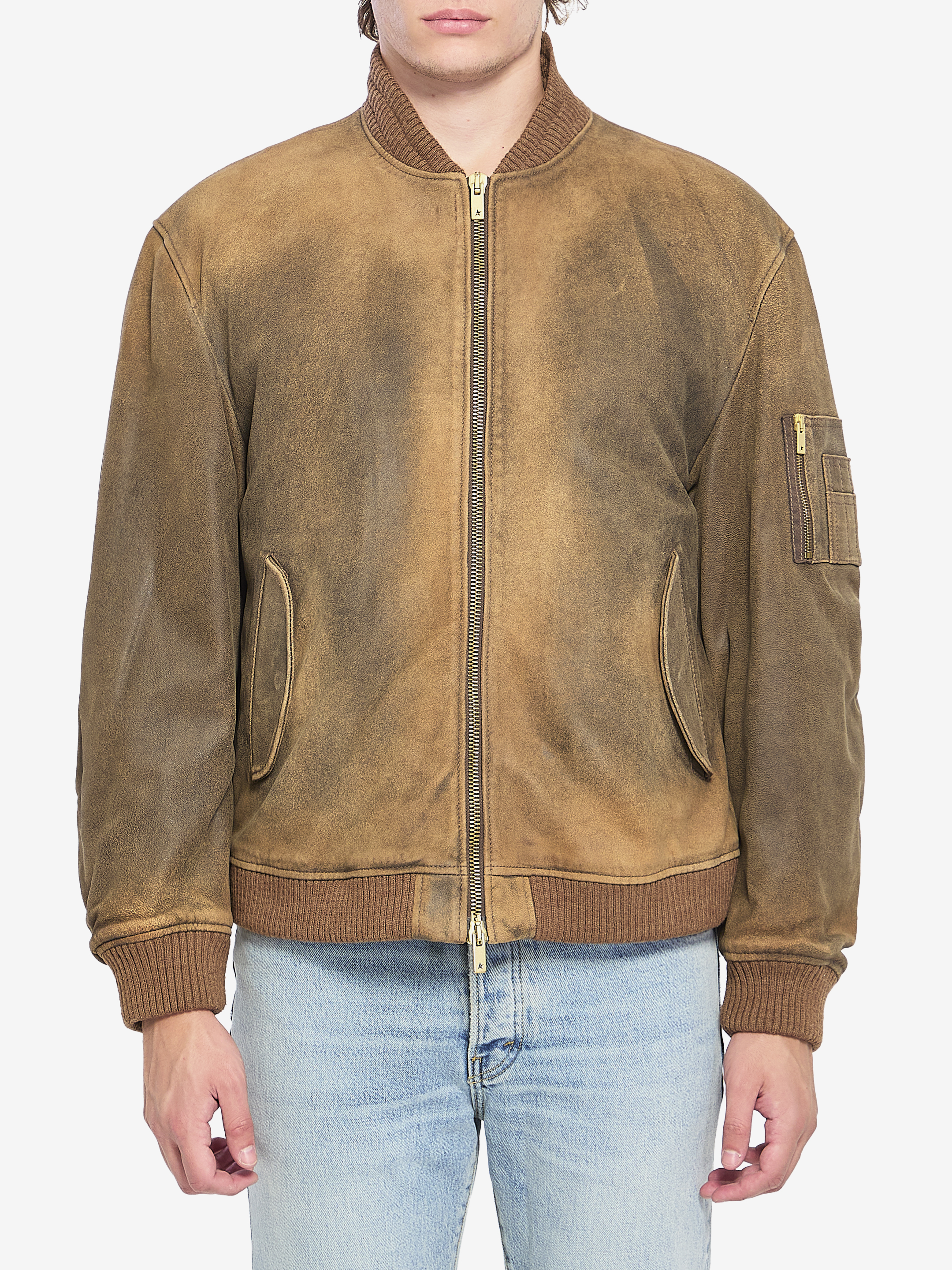 Bomber leather jacket