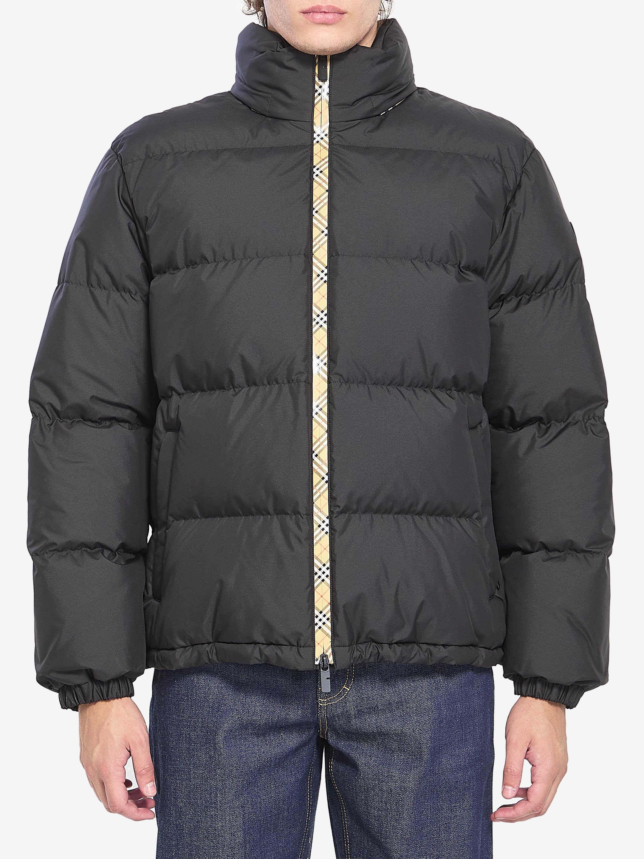 Puffer jacket with packable hood