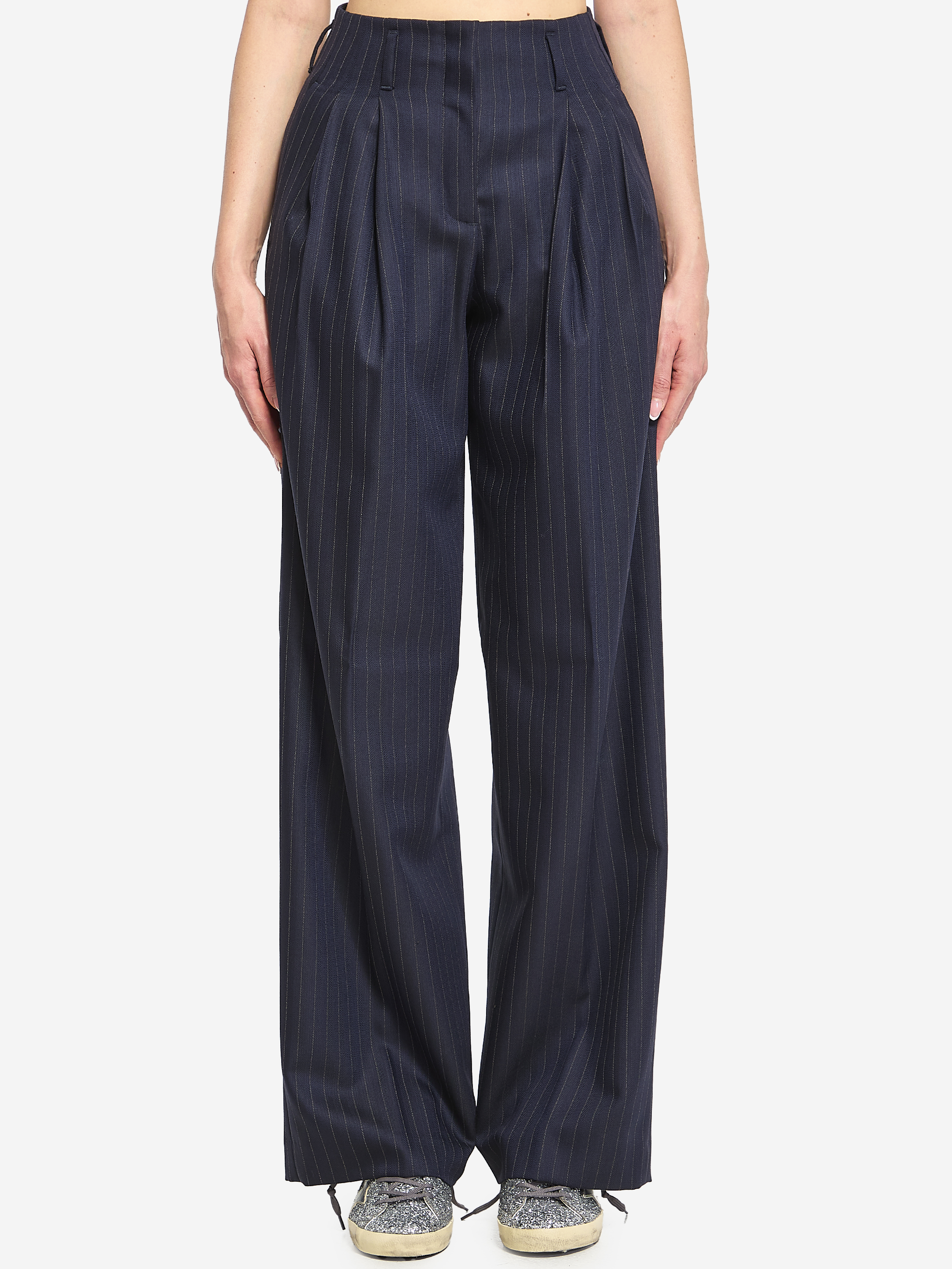 Pinstriped trousers