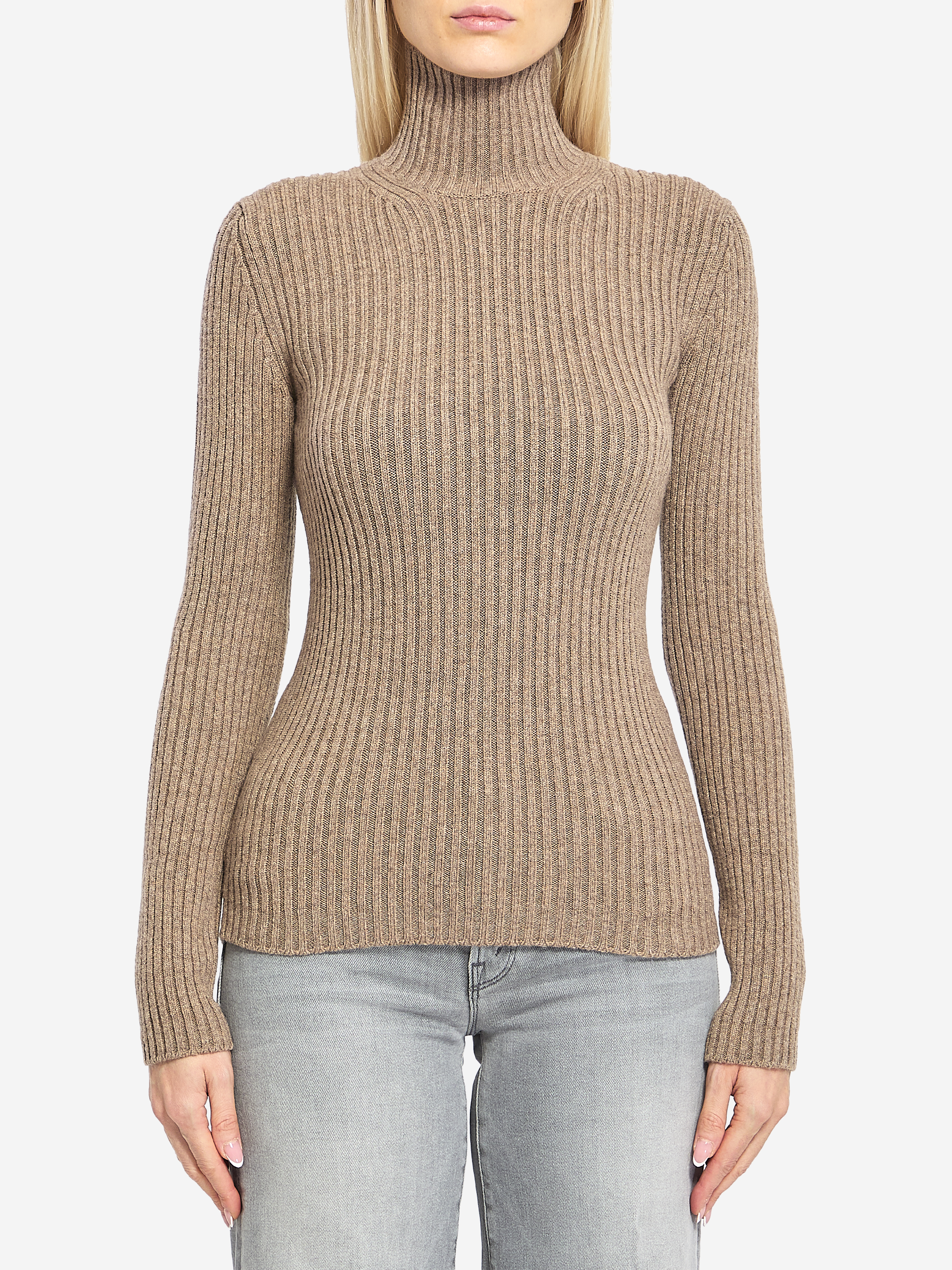 Knit top in wool and cashmere