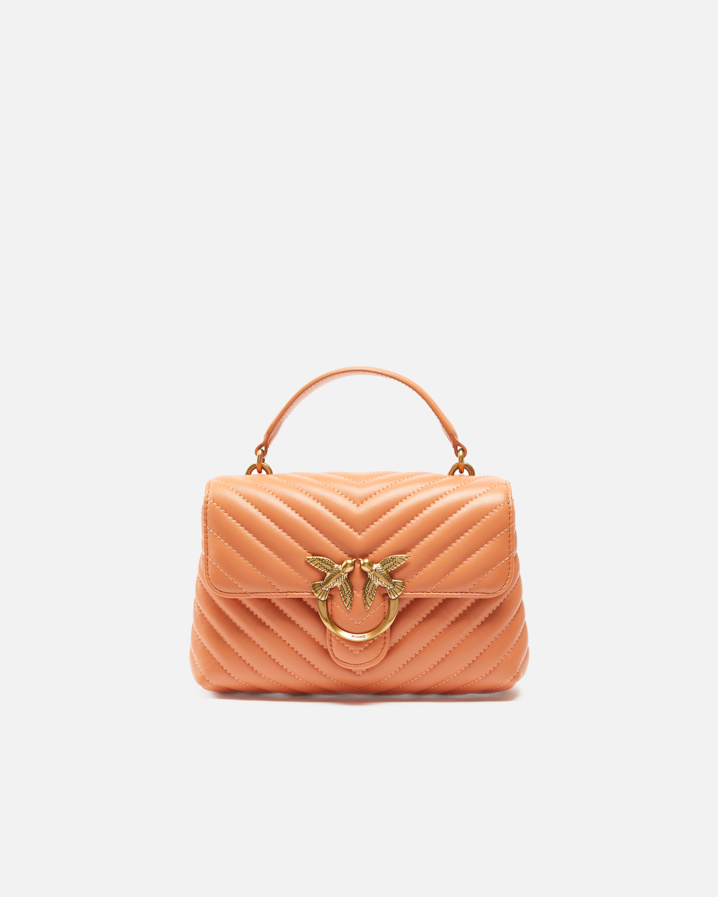 Pinko, Mini Lady Love Bag Puff Chevron, Orange brandy-or antique, U