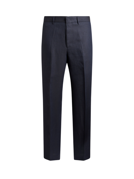 Etro, Pantalon Droit En Lin, Homme, Bleu Marine, Taille 58