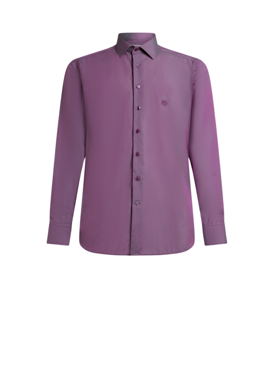 Etro, Chemise Avec Broderie Pegaso, Homme, Violet, Taille 38