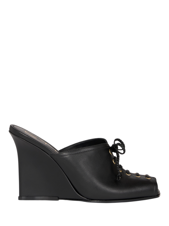 Etro, Mules Compensées À Lacets, Femme, Noir, Taille 41