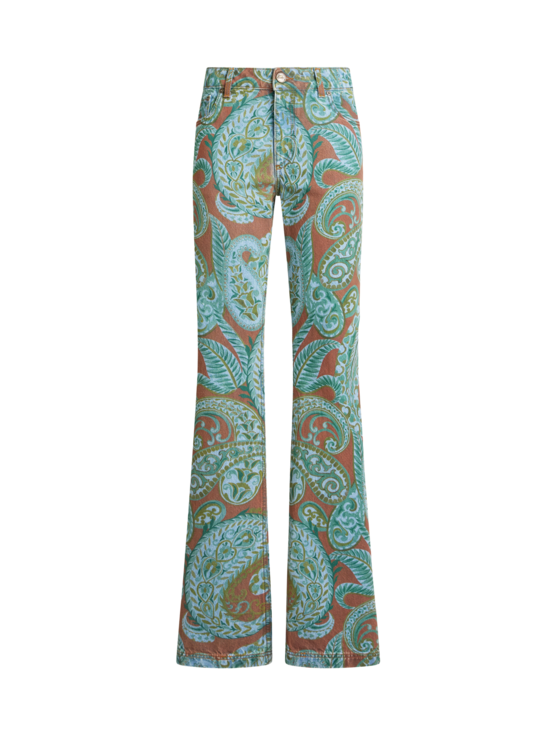 Etro, Jean Flare À Motif Paisley All-over, Femme, Multicolore, Taille 25