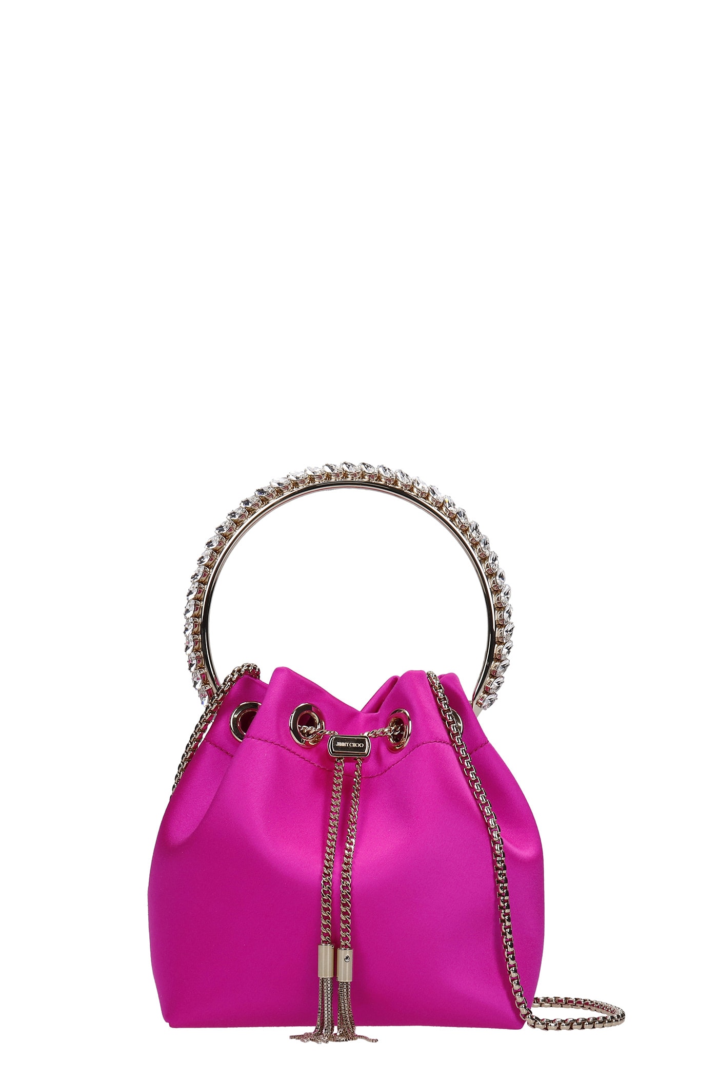 Jimmy Choo Hand Bag In Fuxia Satin