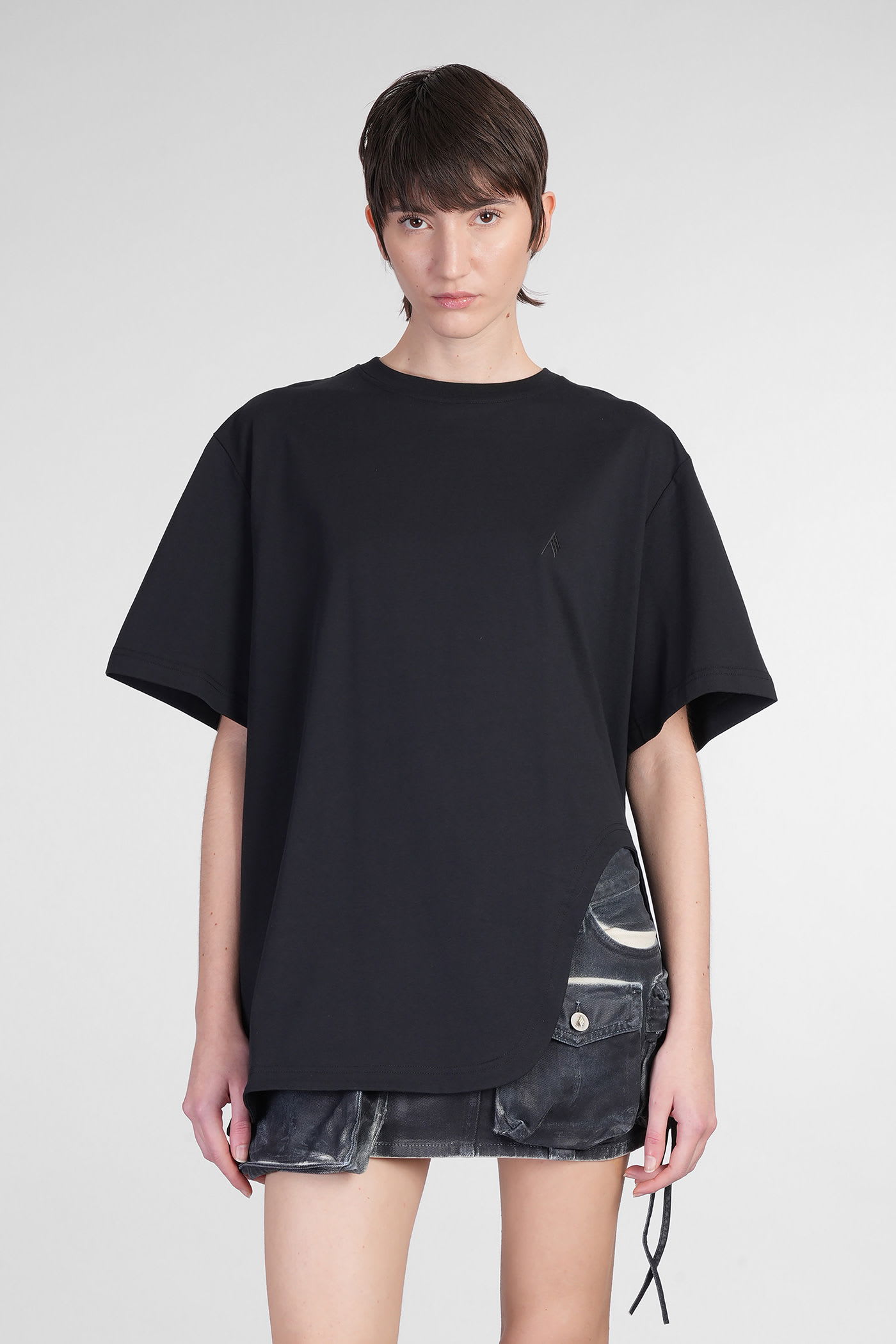 The Attico T-shirt In Black Cotton