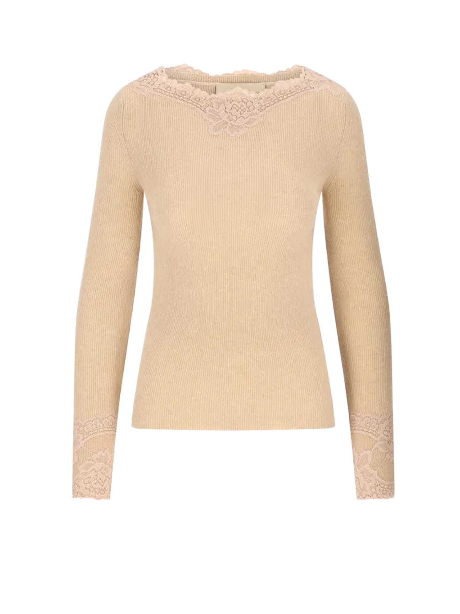 Valentino Cashmere Sweater With Lace Inserts